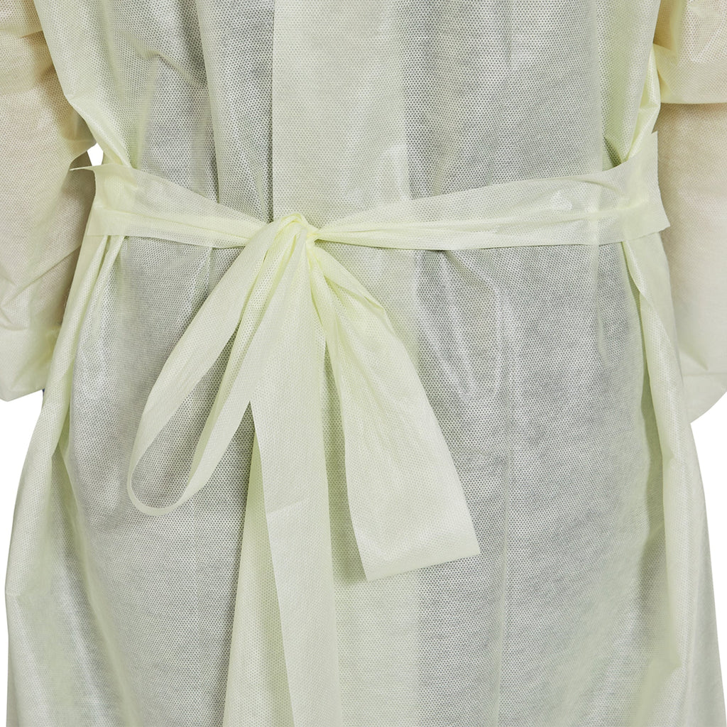 McKesson AAMI Level 2 Isolation Gown, Tie Neck Style, One Size Fits Most, Yellow 16-L2NWT6Y-OSFM
