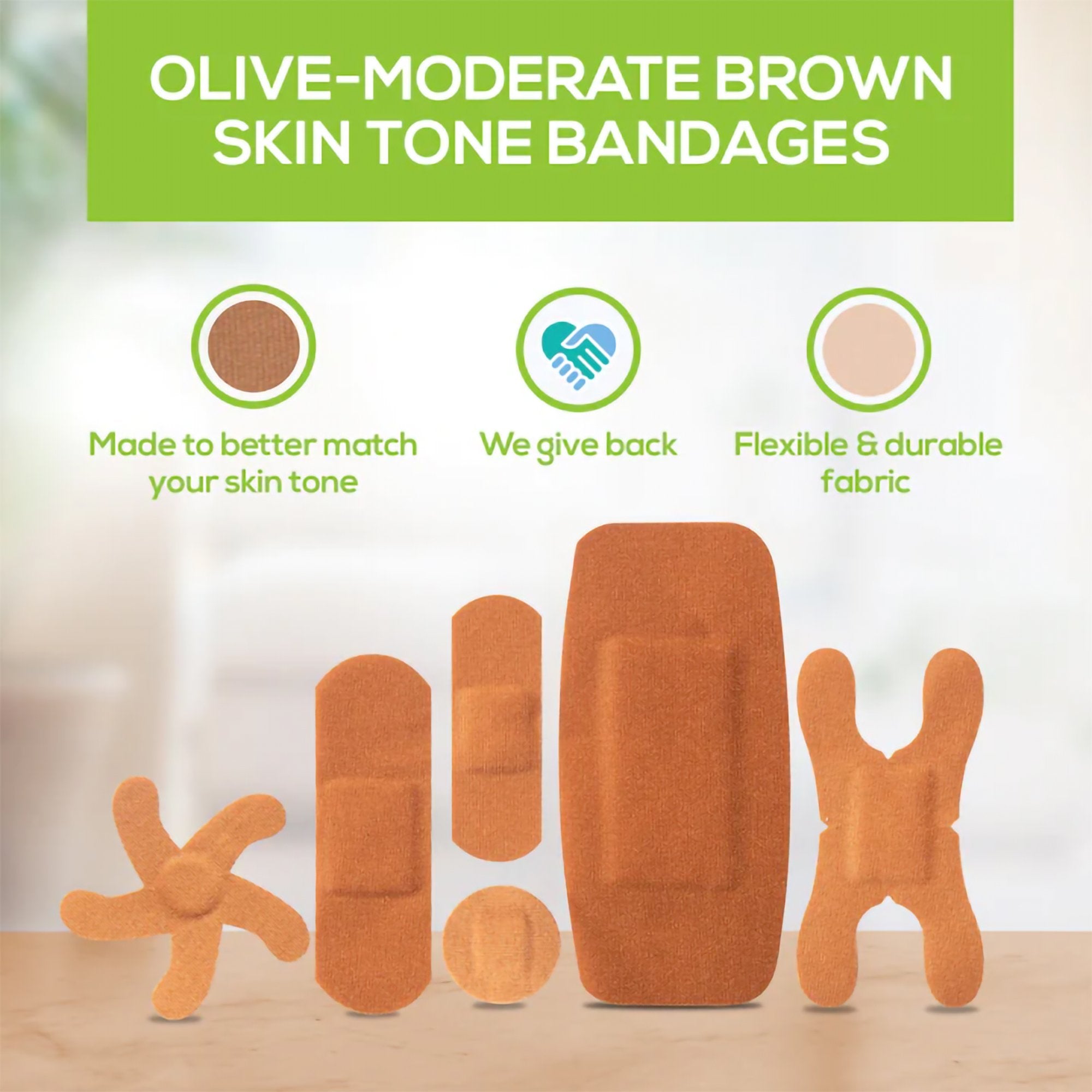 TruColour® Olive Adhesive Strips, Assorted Shapes and Sizes TCB-GASD
