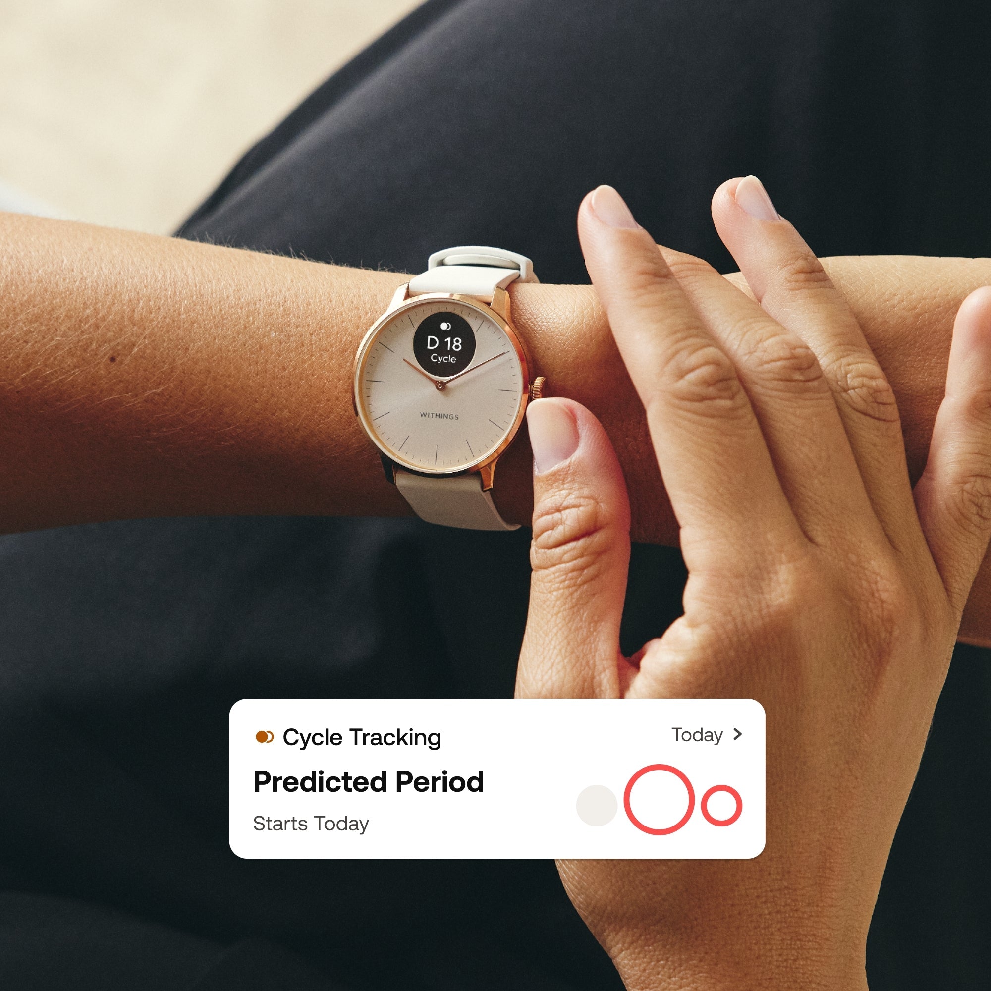 Withings ScanWatch Light Smart Watch, 37mm, Sand HWA11-MODEL 1-ALL-INT
