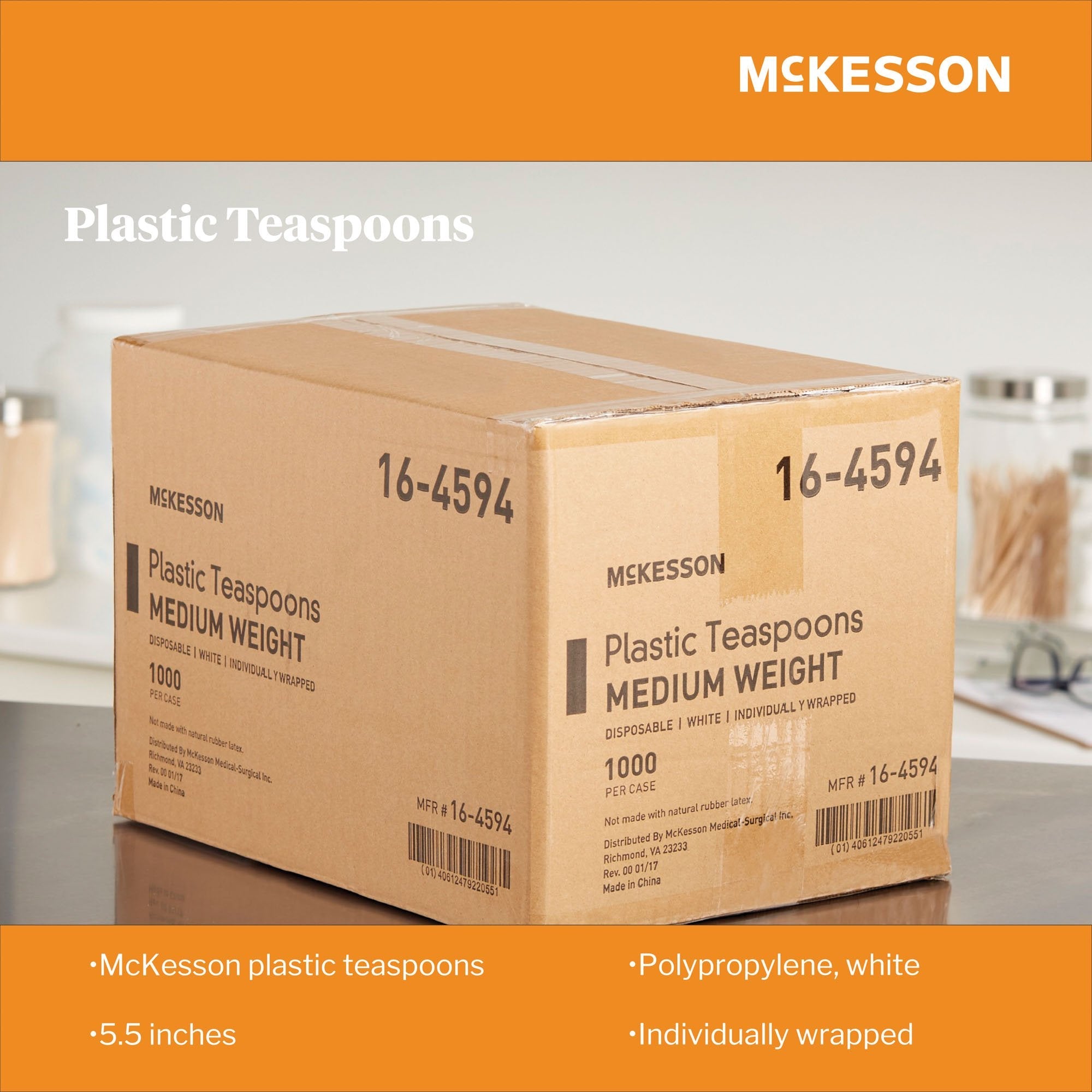 McKesson Polypropylene Spoon, White 16-4594