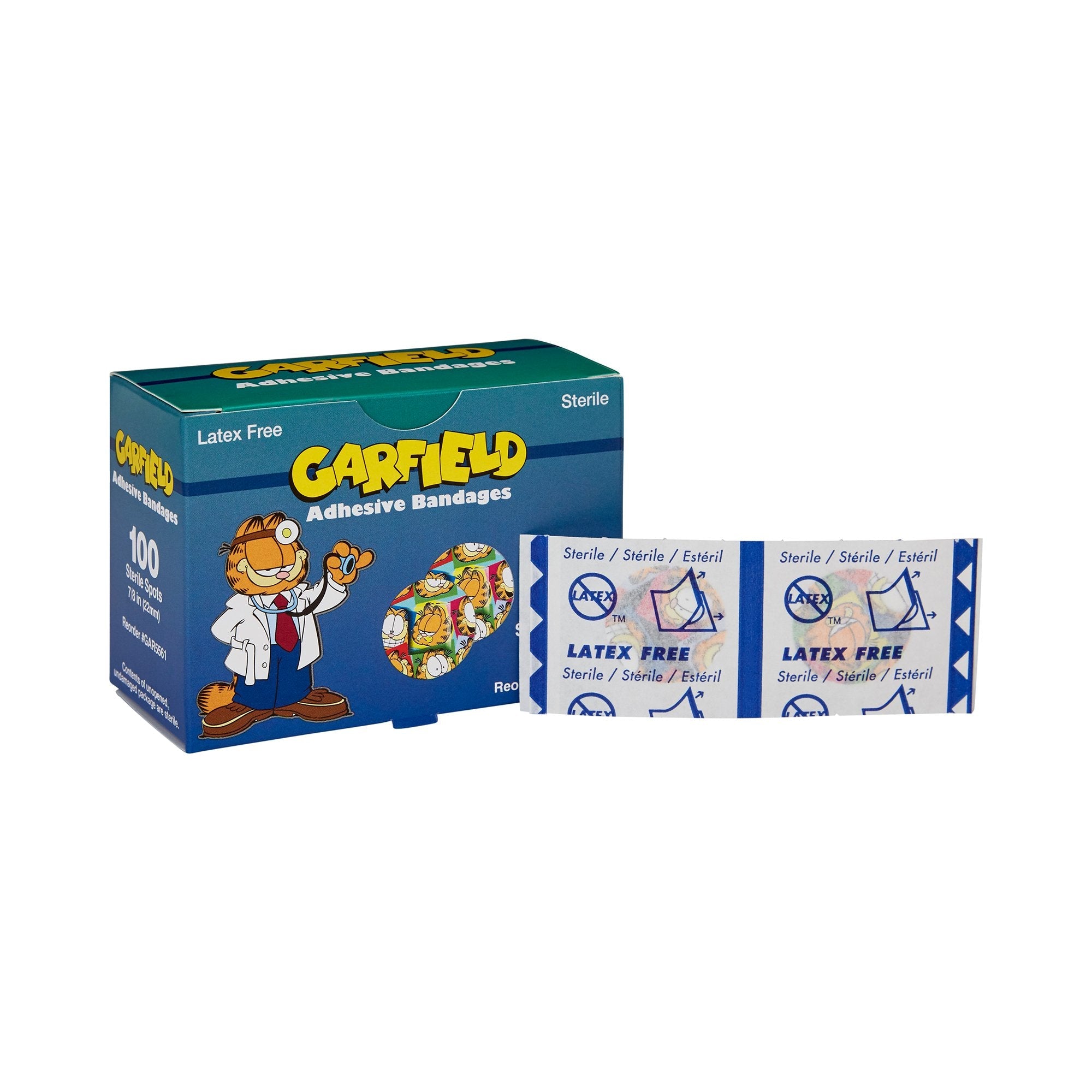 ASO Round Kid Design (Garfield) Adhesive Spot Bandage, 7/8 Inch GAR5561-012-000