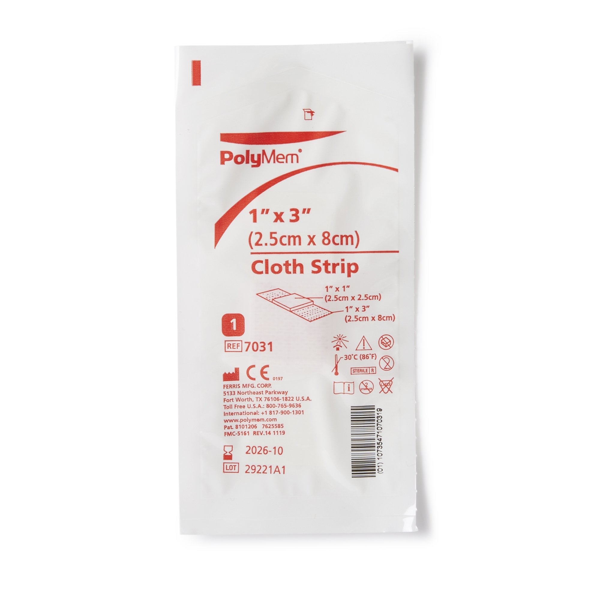 PolyMem® Pink / White Adhesive Strip, 1 x 3 Inch 7031