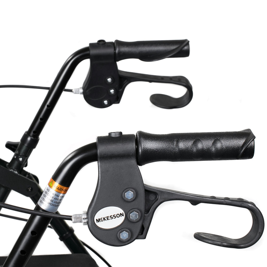 McKesson Folding Aluminum Four-Wheel Rollator, Black 146-R726BK