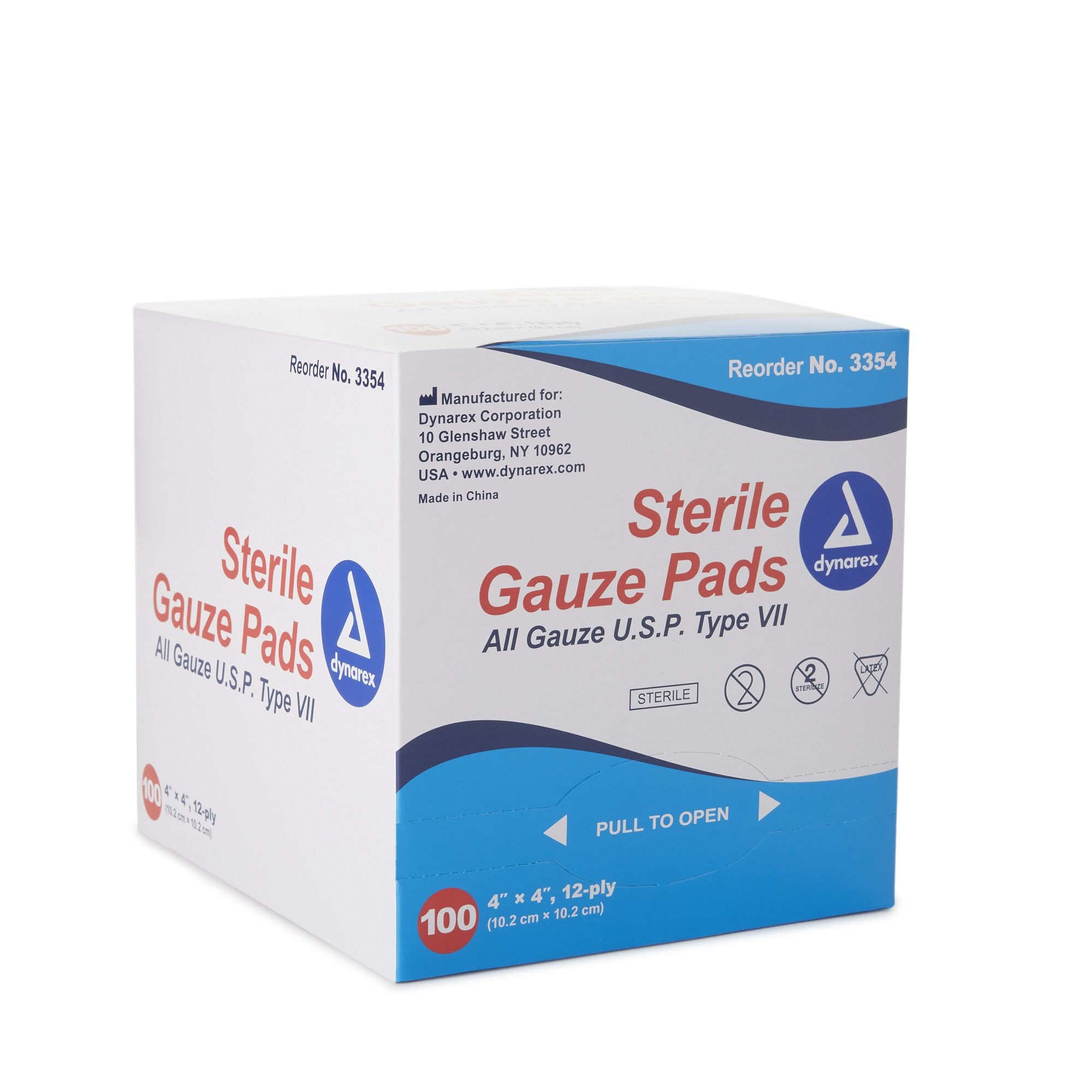dynarex® Sterile Gauze Sponge, 4 x 4 Inch, 12-Ply 3354
