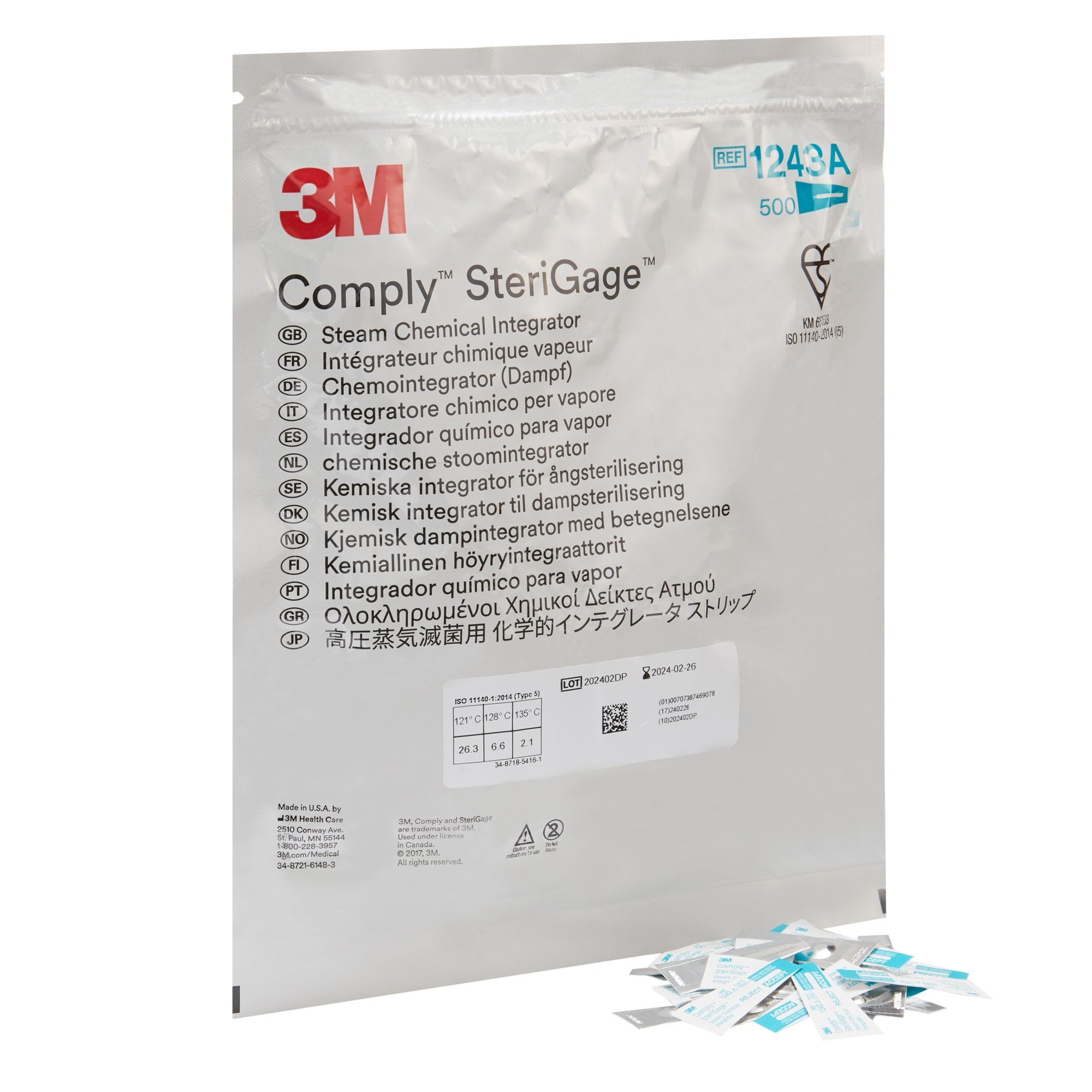 3M™ Comply™ SteriGage Chemical Integrator, Steam 1243A