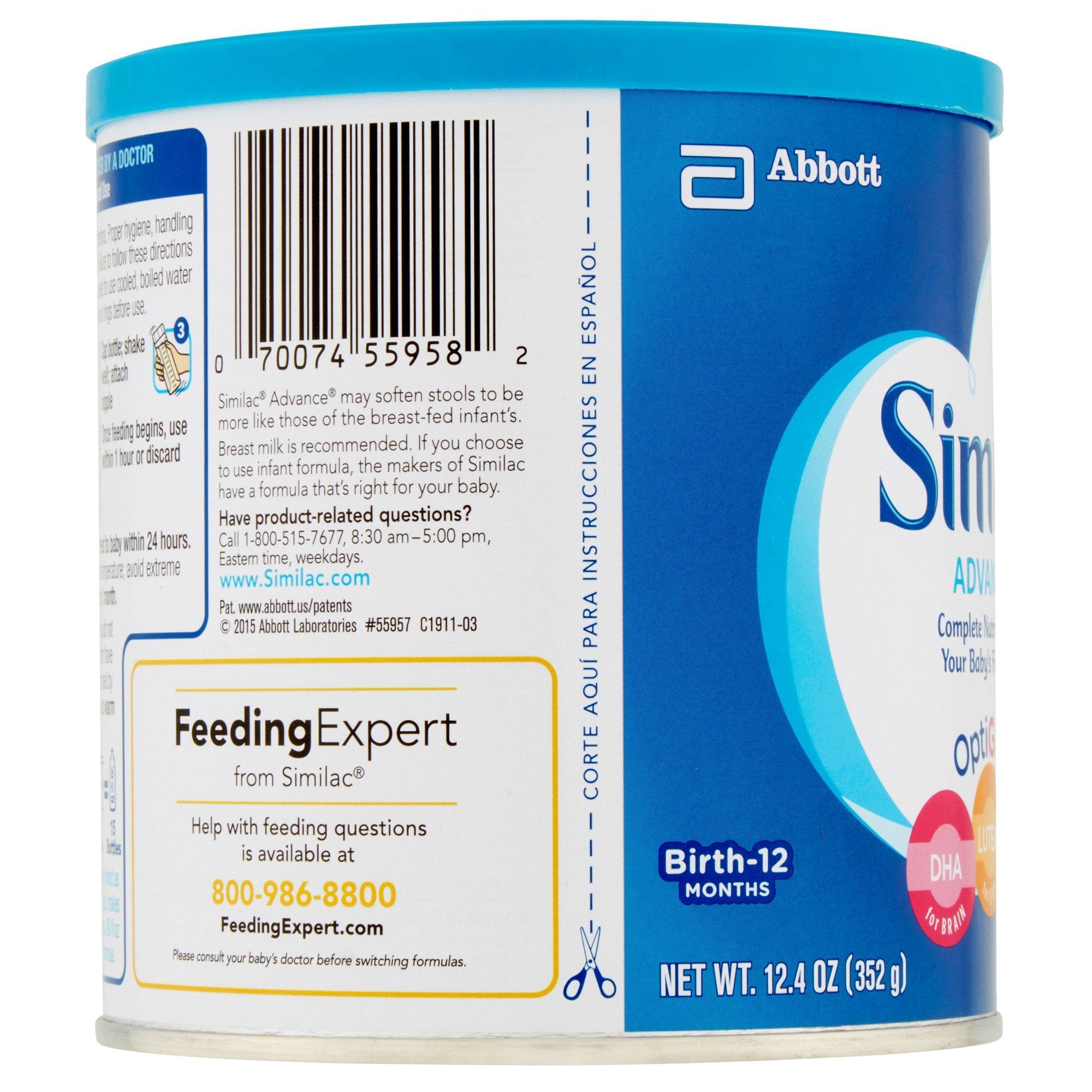 Similac® Advance® 20 Infant Formula, Powder, 12.4-ounce can 55957