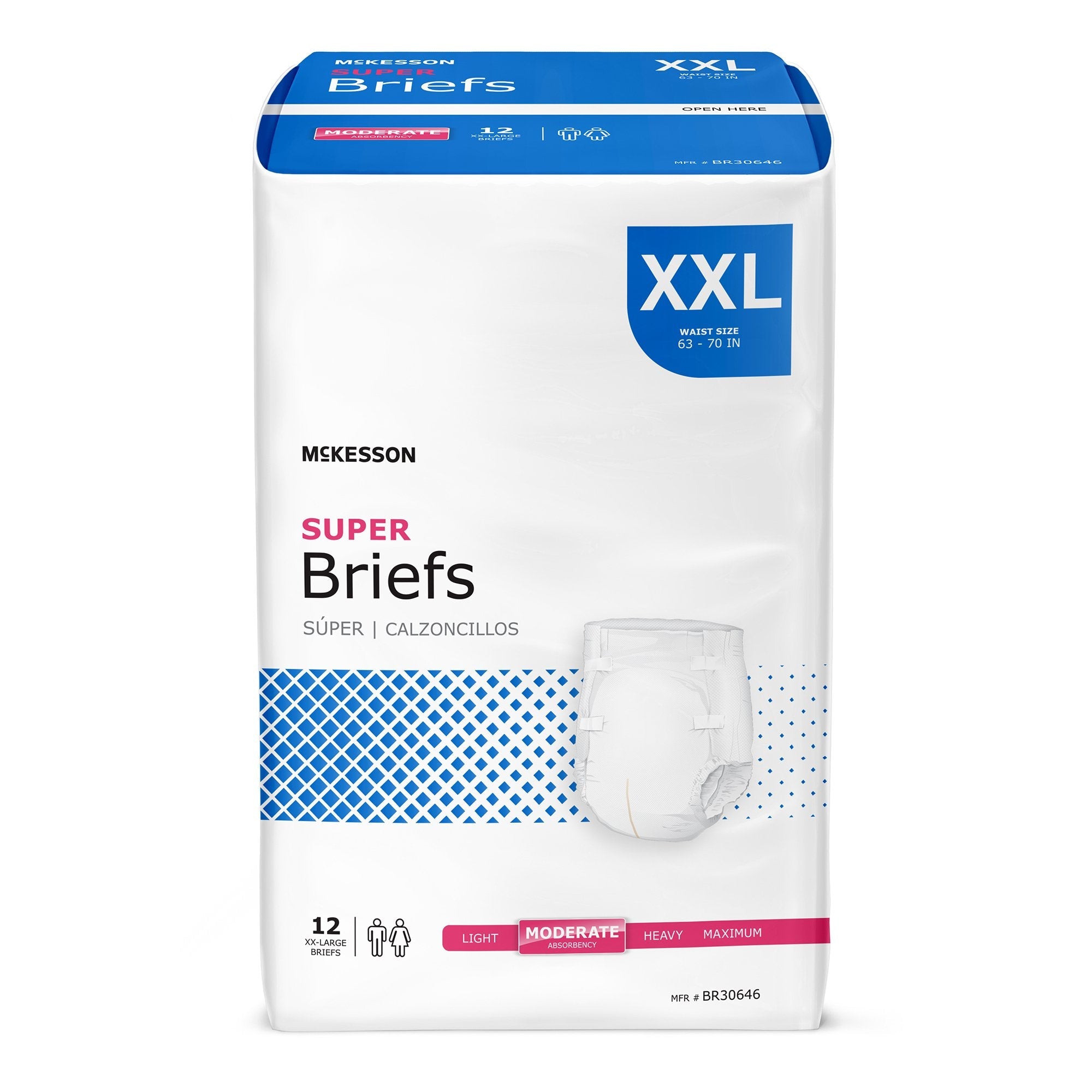 McKesson Super Moderate Absorbency Incontinence Briefs, 2X-Large BR30646