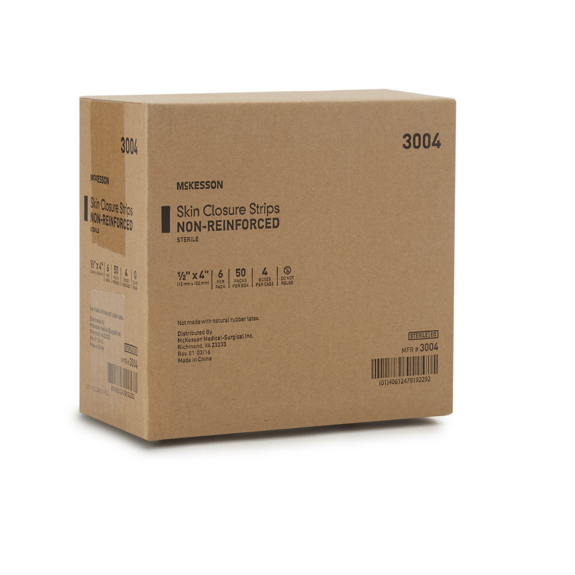McKesson Nonreinforced Skin Closure Strip, 1/2 x 4 in. 3004