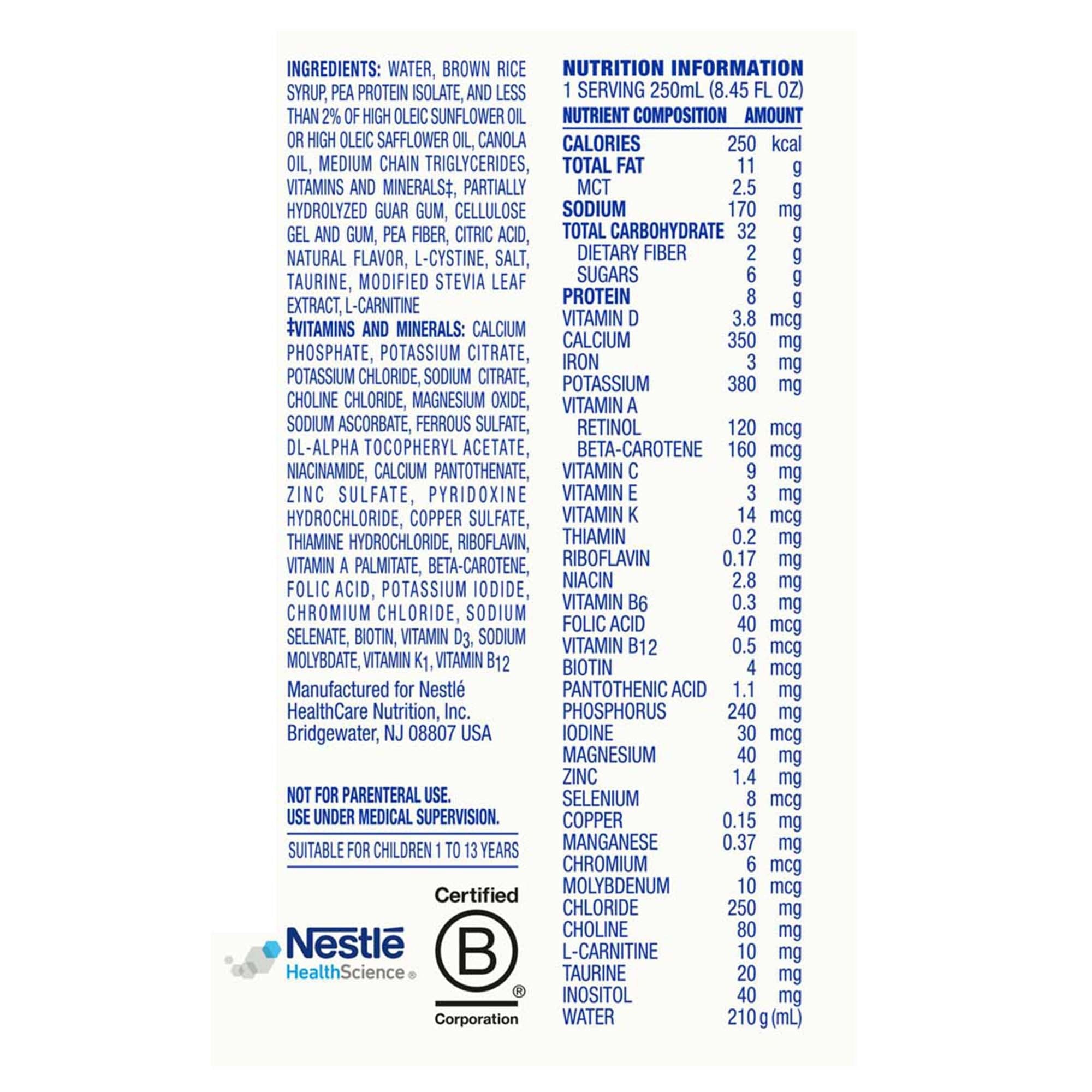 Compleat® Pediatric Standard Plant-Based 1.0 Cal Tube Feed Formula, Vanilla 00043900560410