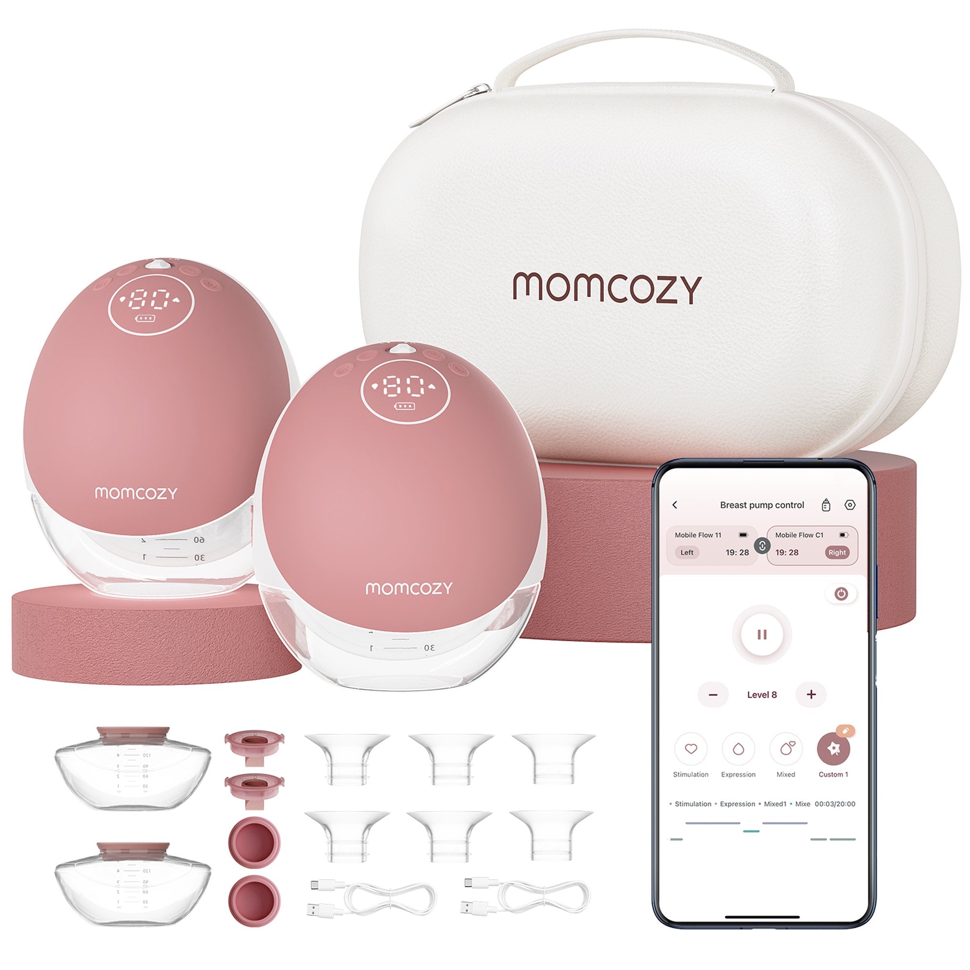 Hands Free Double Electric Breast Pump Momcozy Mobile Flow™ M9 BP269-NR71BA-A