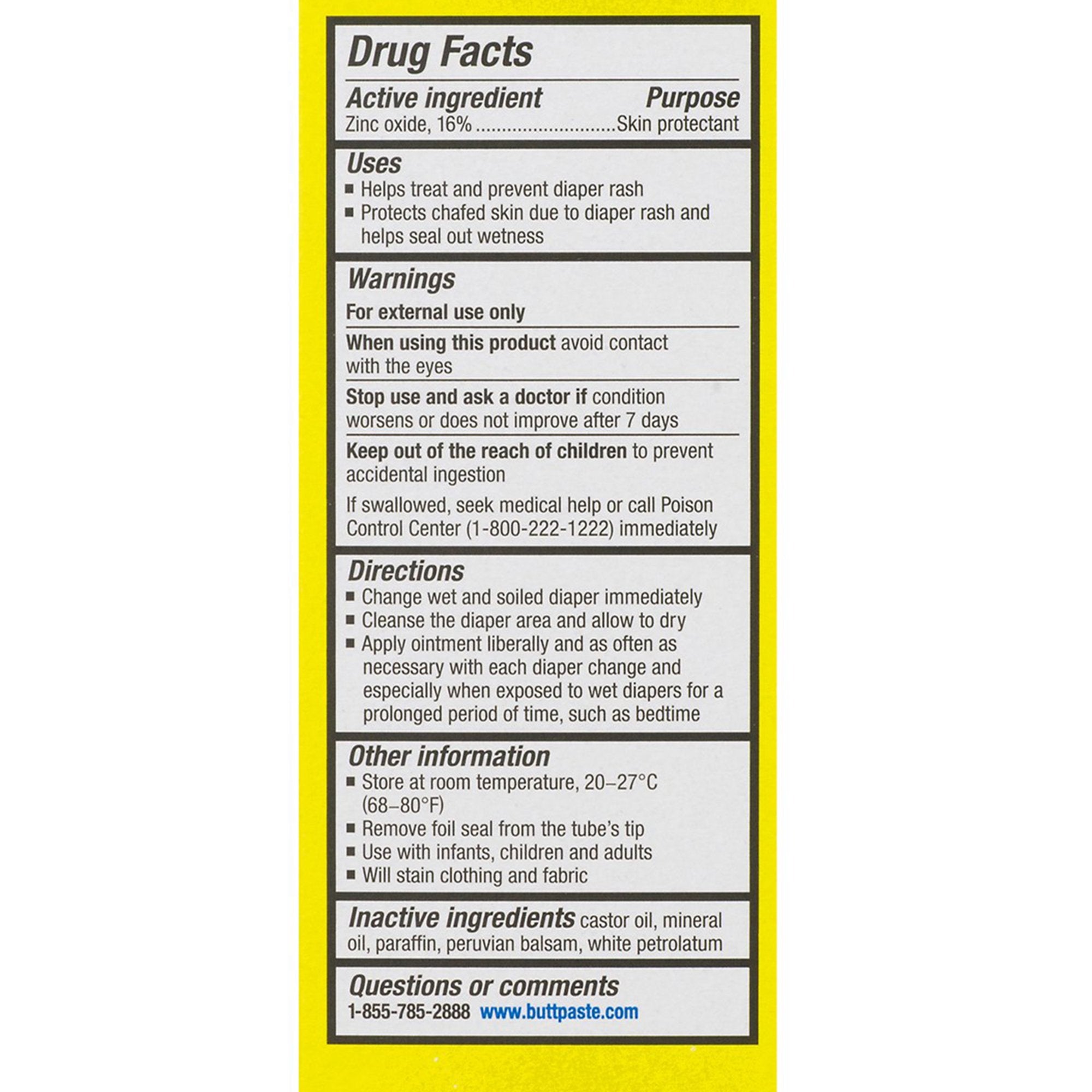 Boudreaux's Original Butt Paste Diaper Rash Treatment, 16% Zinc Oxide, 4 oz Tube 62103033304