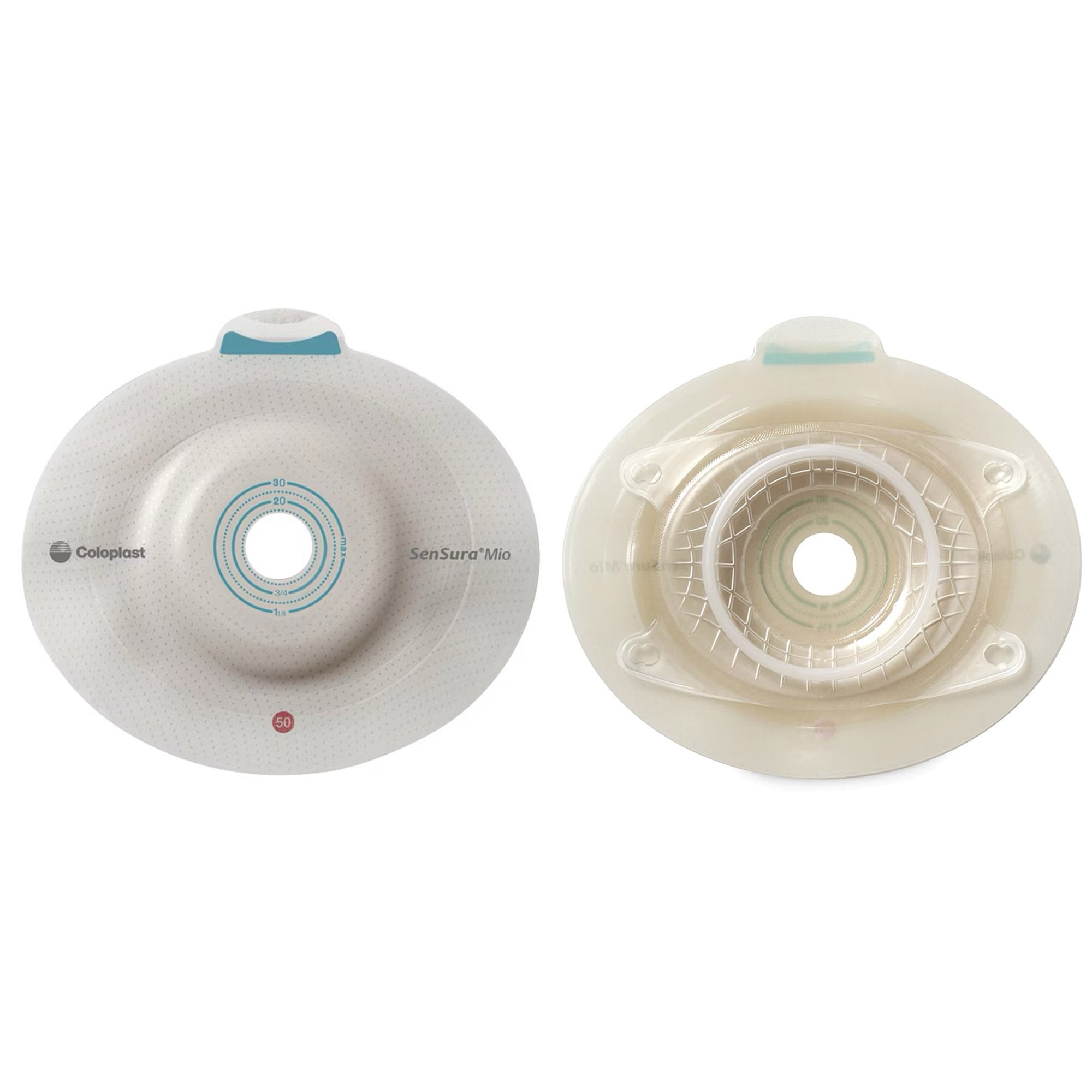 SenSura® Mio Click Convex Light Ostomy Barrier, 31 mm Stoma Opening, Blue Match 16923
