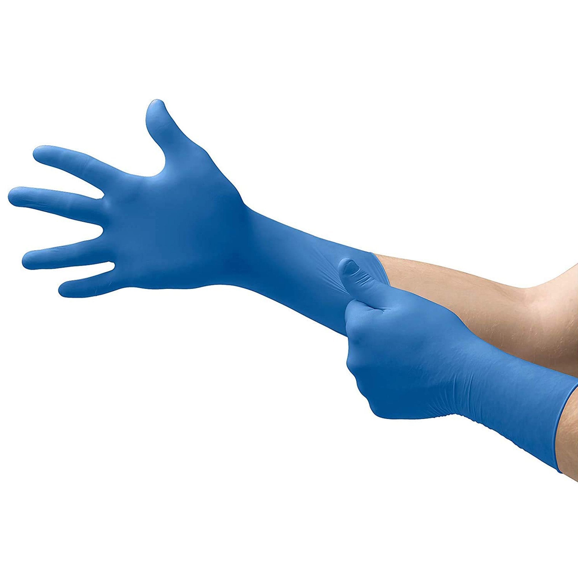 SafeGrip® Latex Extended Cuff Length Exam Glove, Medium, Blue SG-375-M