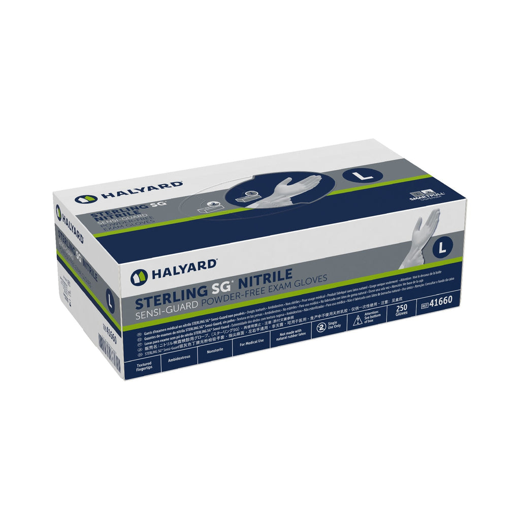 Sterling SG® Nitrile Exam Glove, Large, Silver 41660