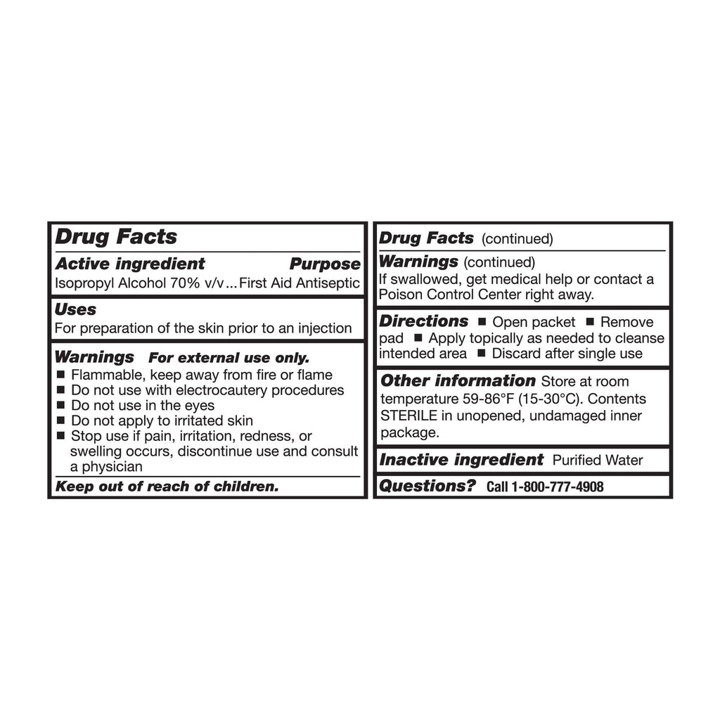 McKesson Alcohol Prep Pad Isopropyl Alcohol, 1-4/5 x 3-1/2 Inch 58-404
