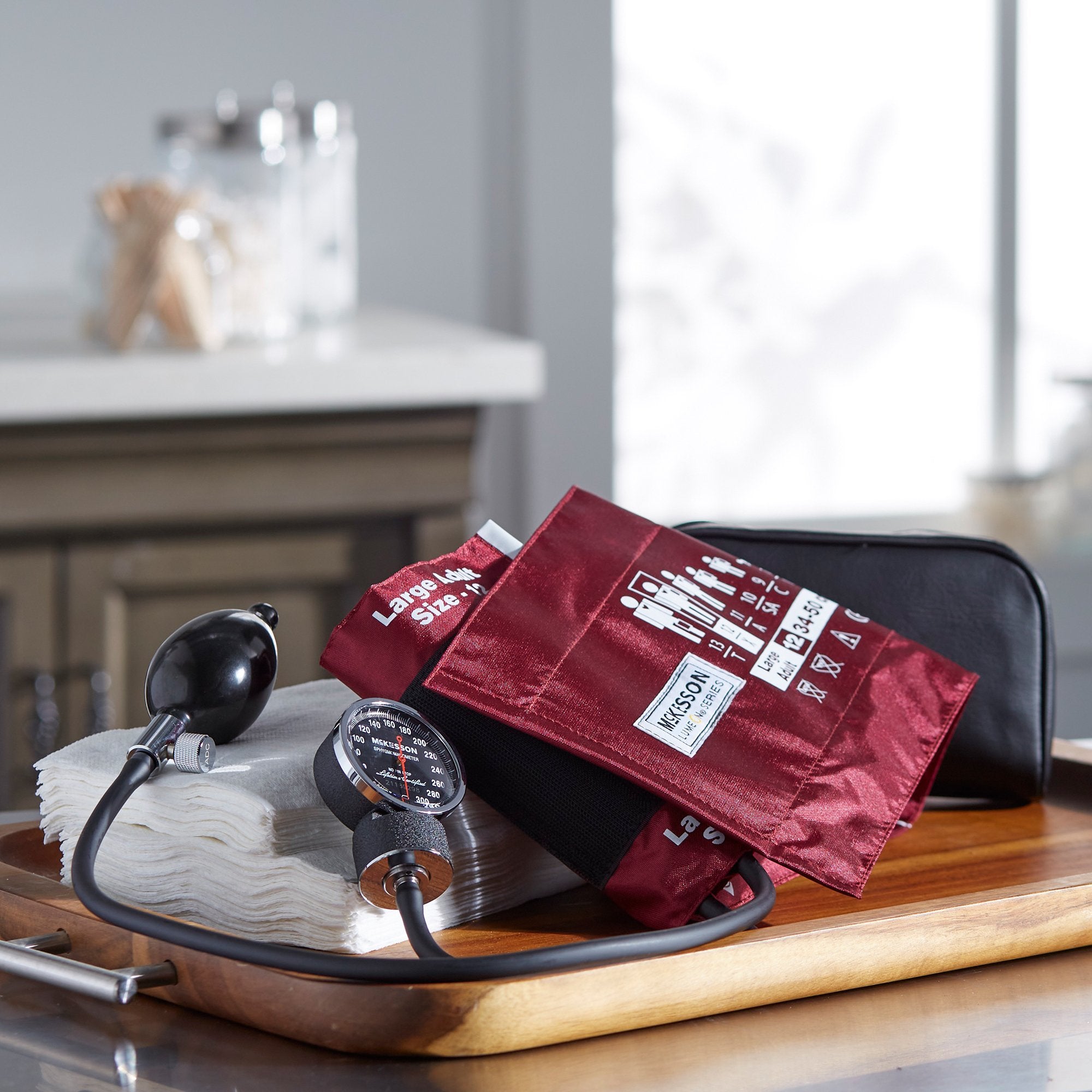 McKesson Lumeon Aneroid Sphygmomanometer with Large Cuff, 2-Tube, Pocket-Size 01-720-12XBDGM