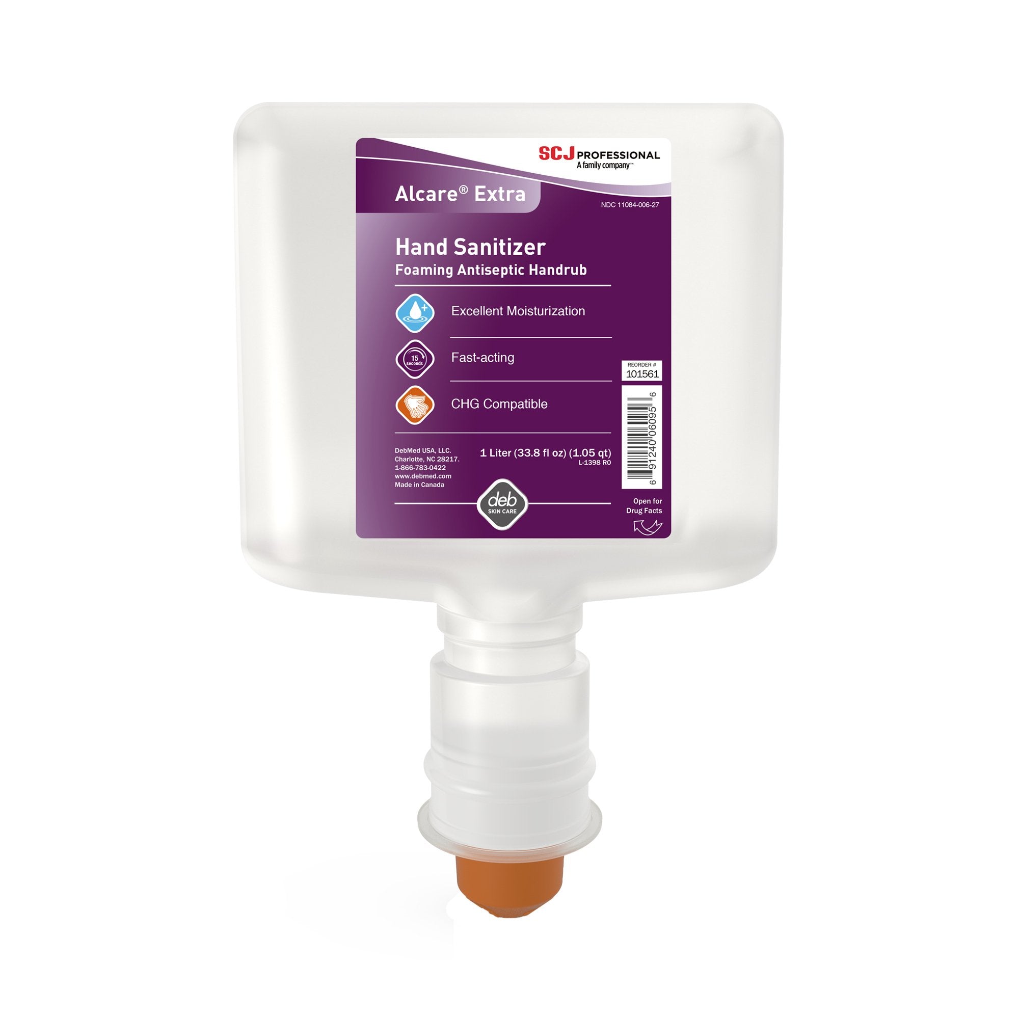 Alcare® Extra Foaming Hand Sanitizer, 1000 mL Refill, Unscented 101561