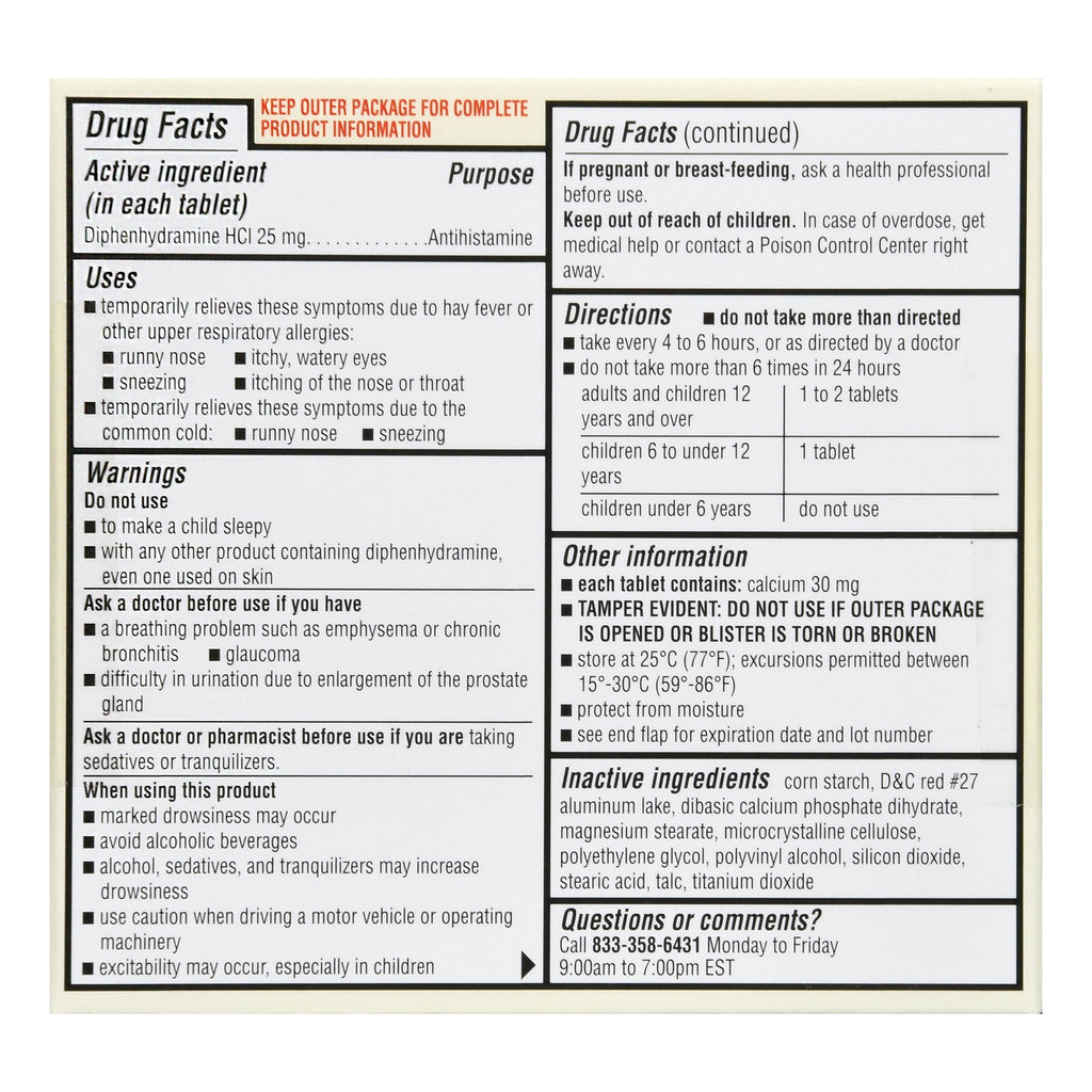 Foster & Thrive™ Allergy Relief Diphenhydramine HCl 25 mg Minitabs 70677101401