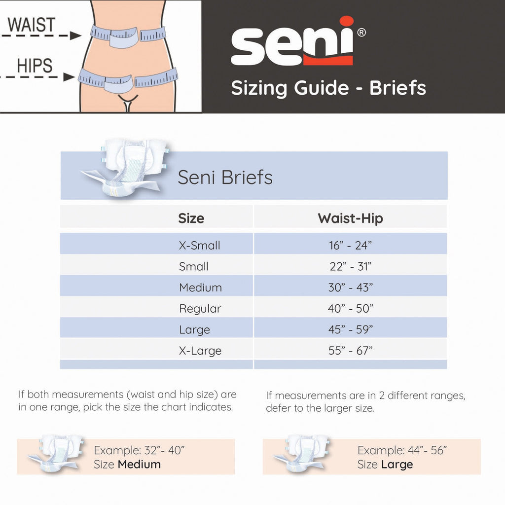 Seni® Super Heavy Absorbency Incontinence Brief, Large S-LA25-BS1