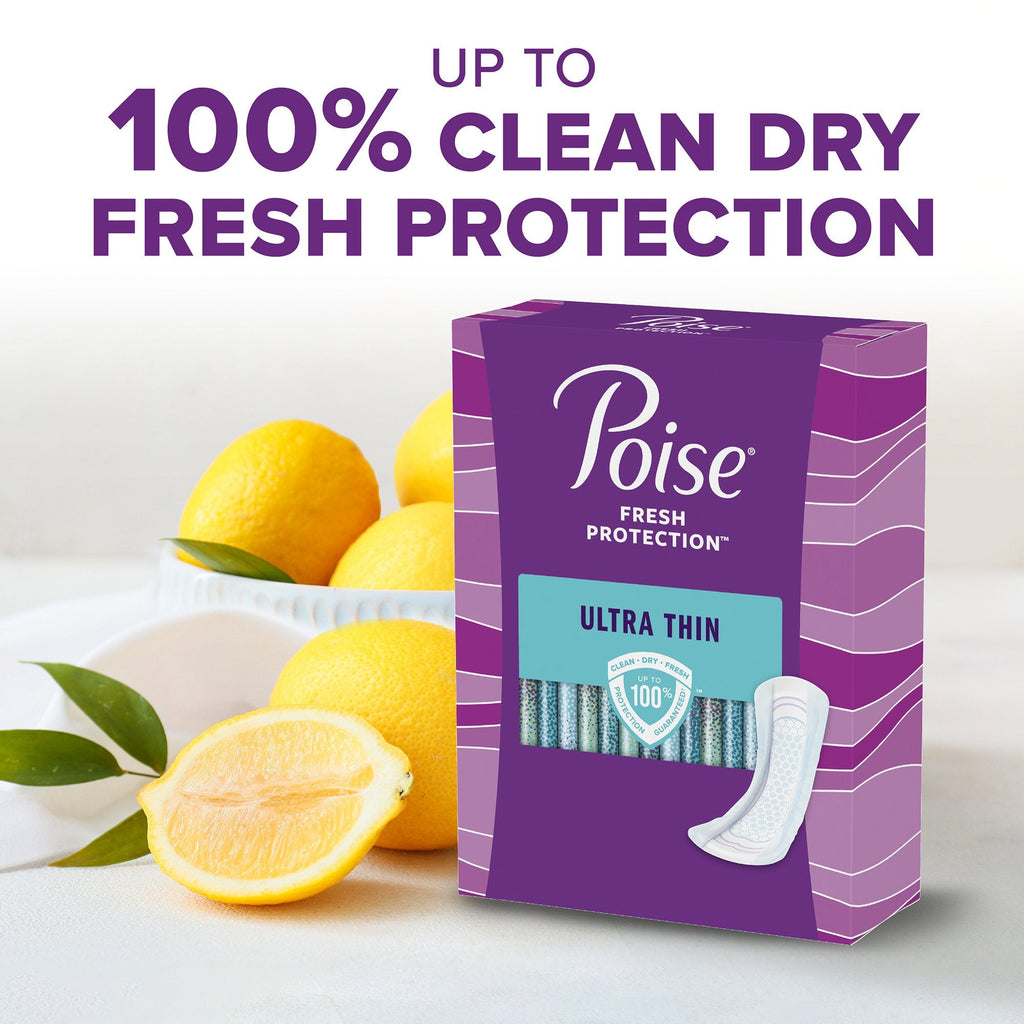 Poise® Fresh Protection™ Ultra Thin Pads, Maximum Long 54352