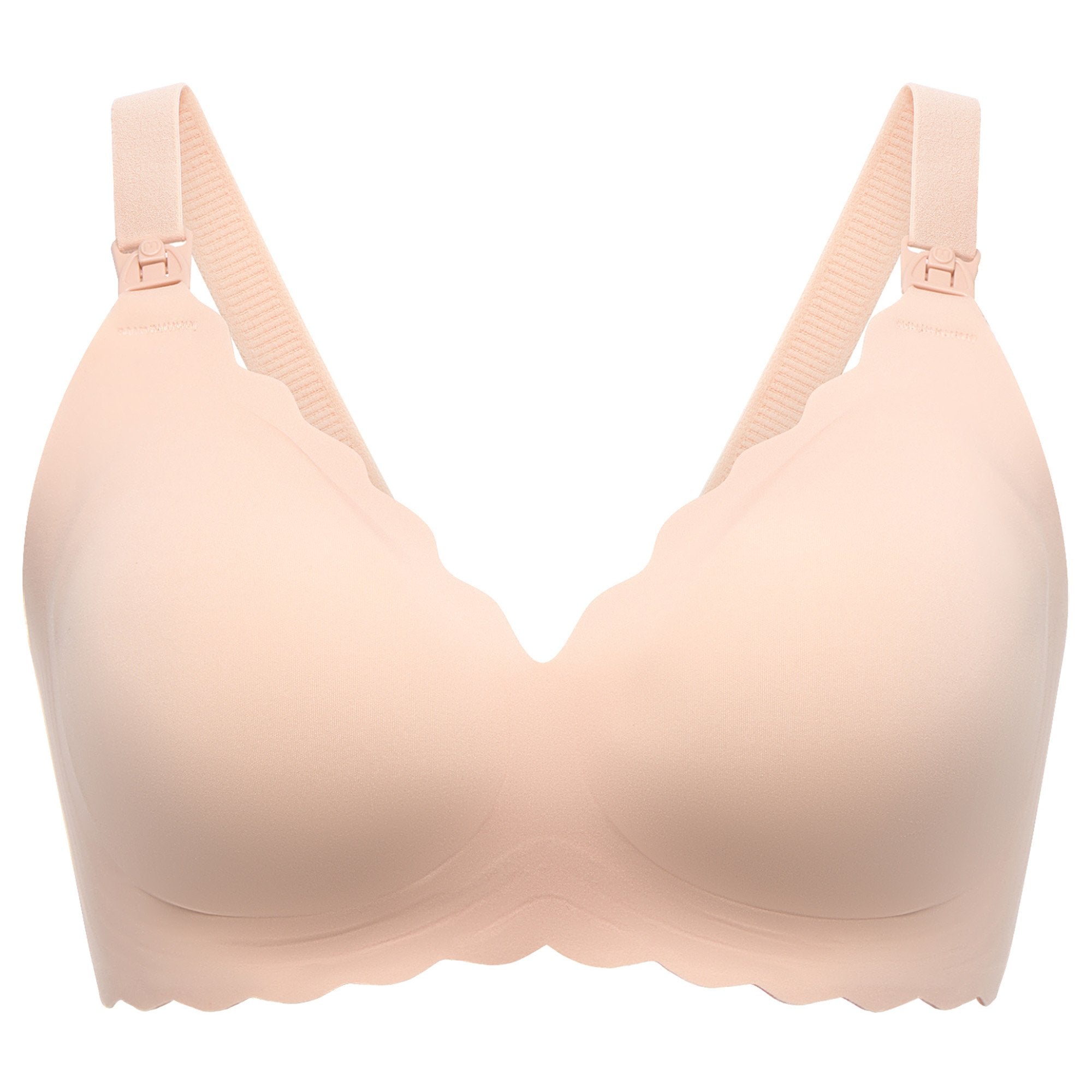 Nursing Bra Momcozy Jelly Strip 34 to 36 Inch Chest Medium Beige Back Hook and Eye Closure Adjustable Shoulder Strap FB046-SK100M-A