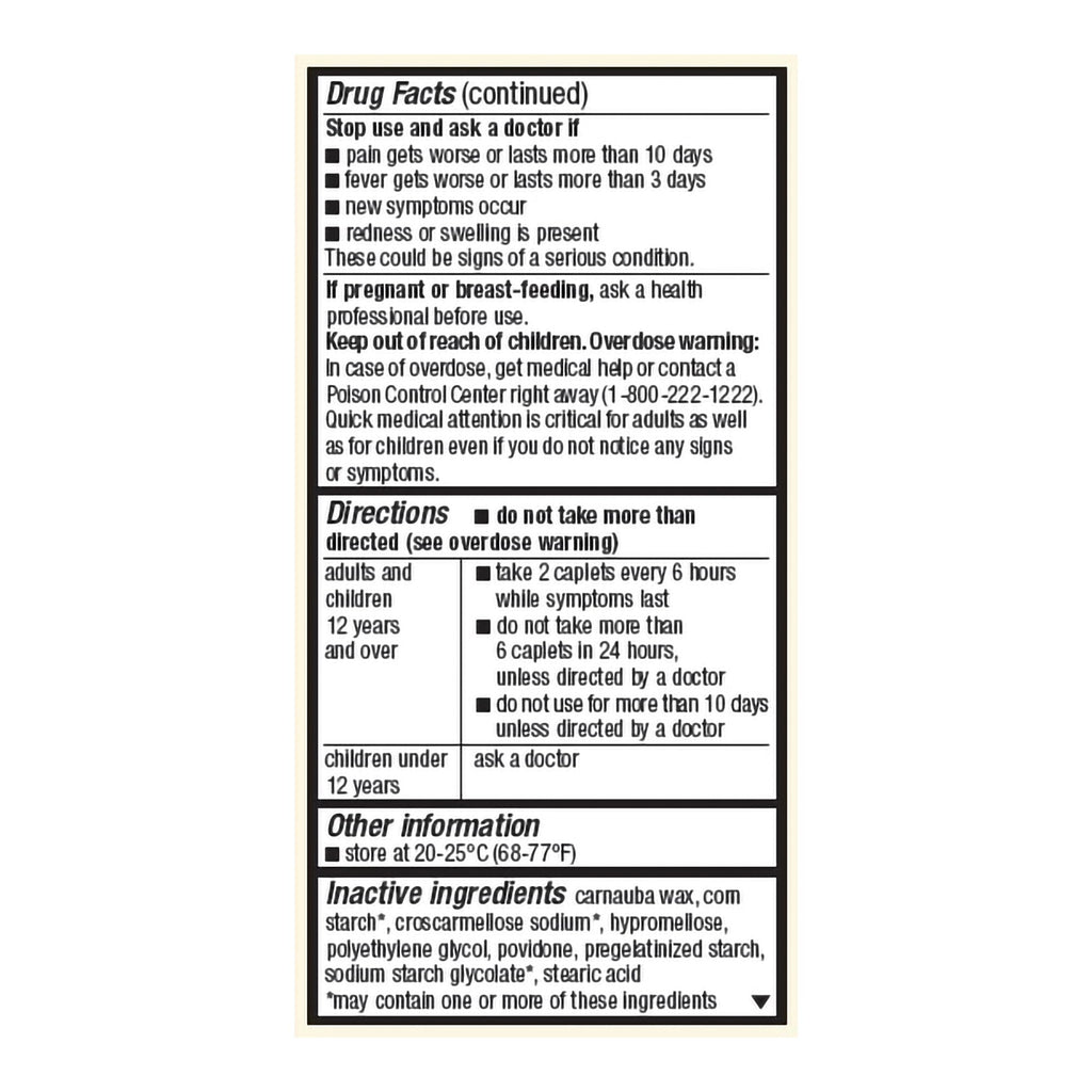 Foster & Thrive™ Pain Reliever Acetaminophen 500 mg Caplets Extra Strength 70677113801