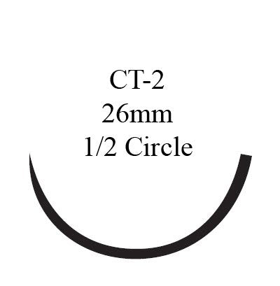 Nonabsorbable Suture with Needle Prolene™ Polypropylene CT-2 1/2 Circle Taper Point Needle Size 2-0 Monofilament - 8411H
