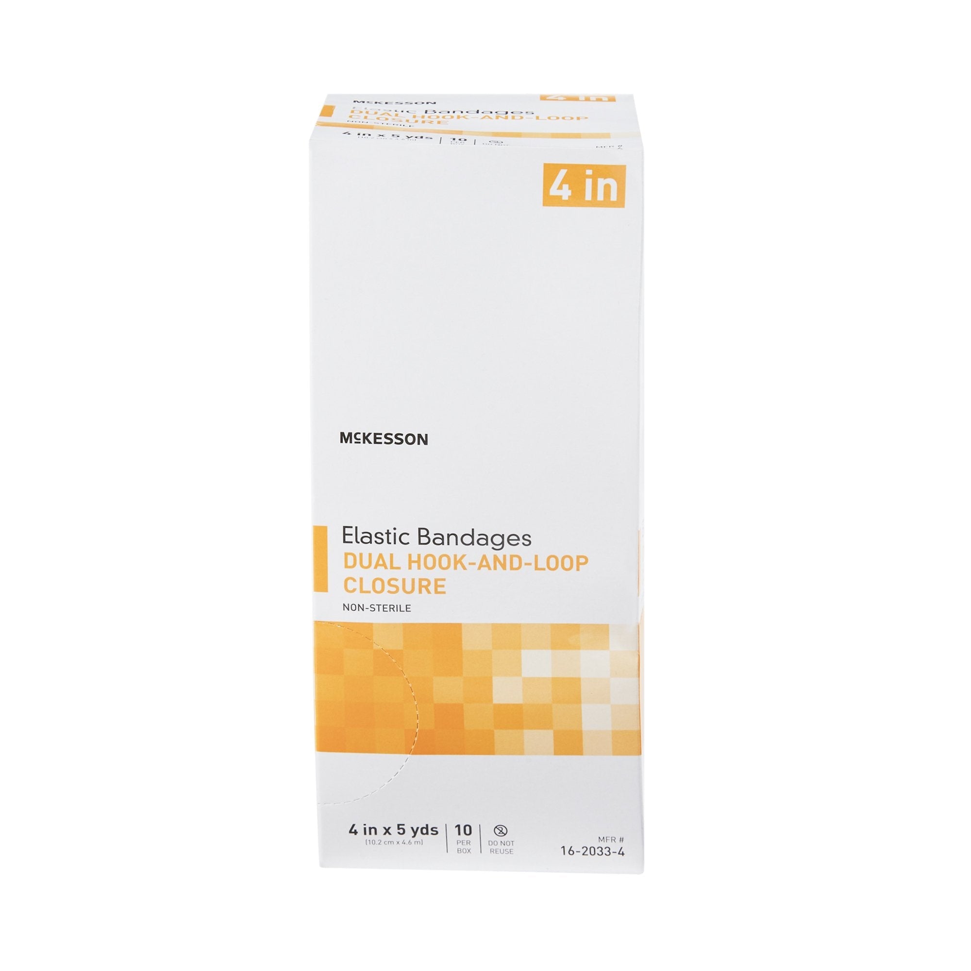 McKesson Double Hook and Loop Closure Elastic Bandage, 4 Inch x 5 Yard 16-2033-4
