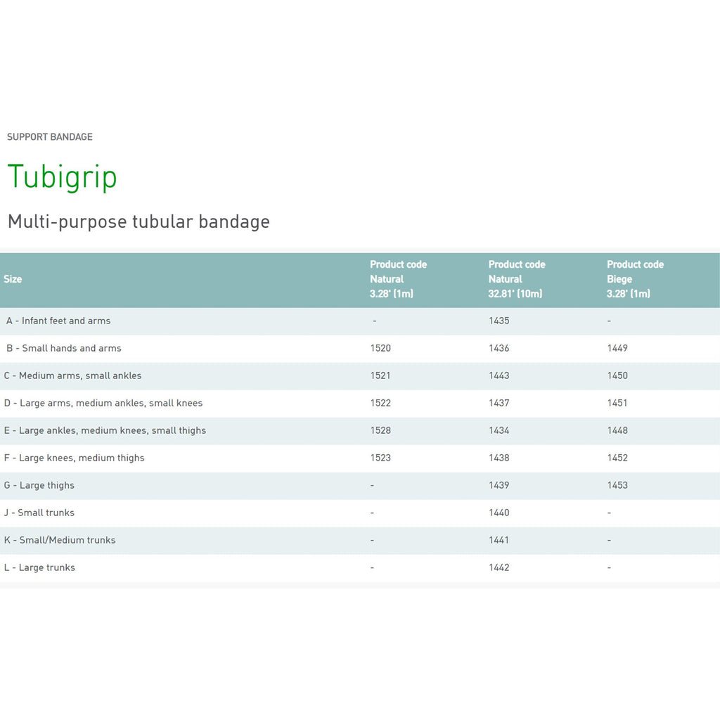 Tubigrip® Pull On Elastic Tubular Support Bandage, 10 Meter, Size E 1434