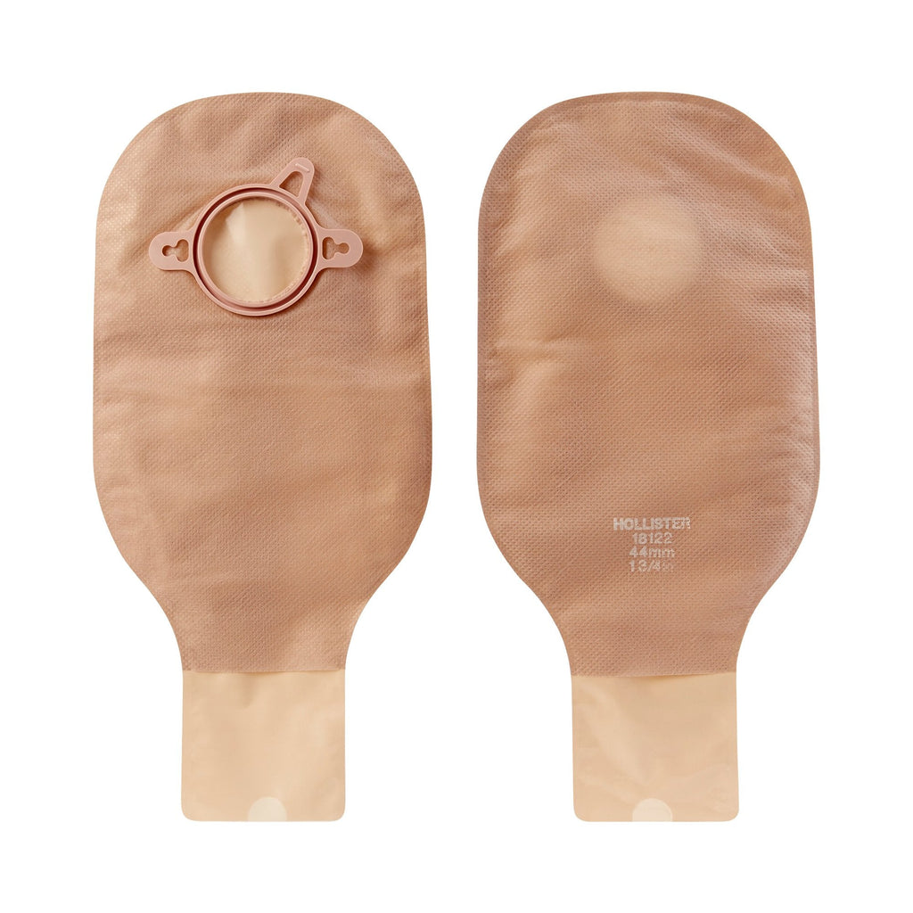 New Image™ 18122 Beige Colostomy Pouch, Pre-cut to Fit 44 mm Stomas, Green Match 18122