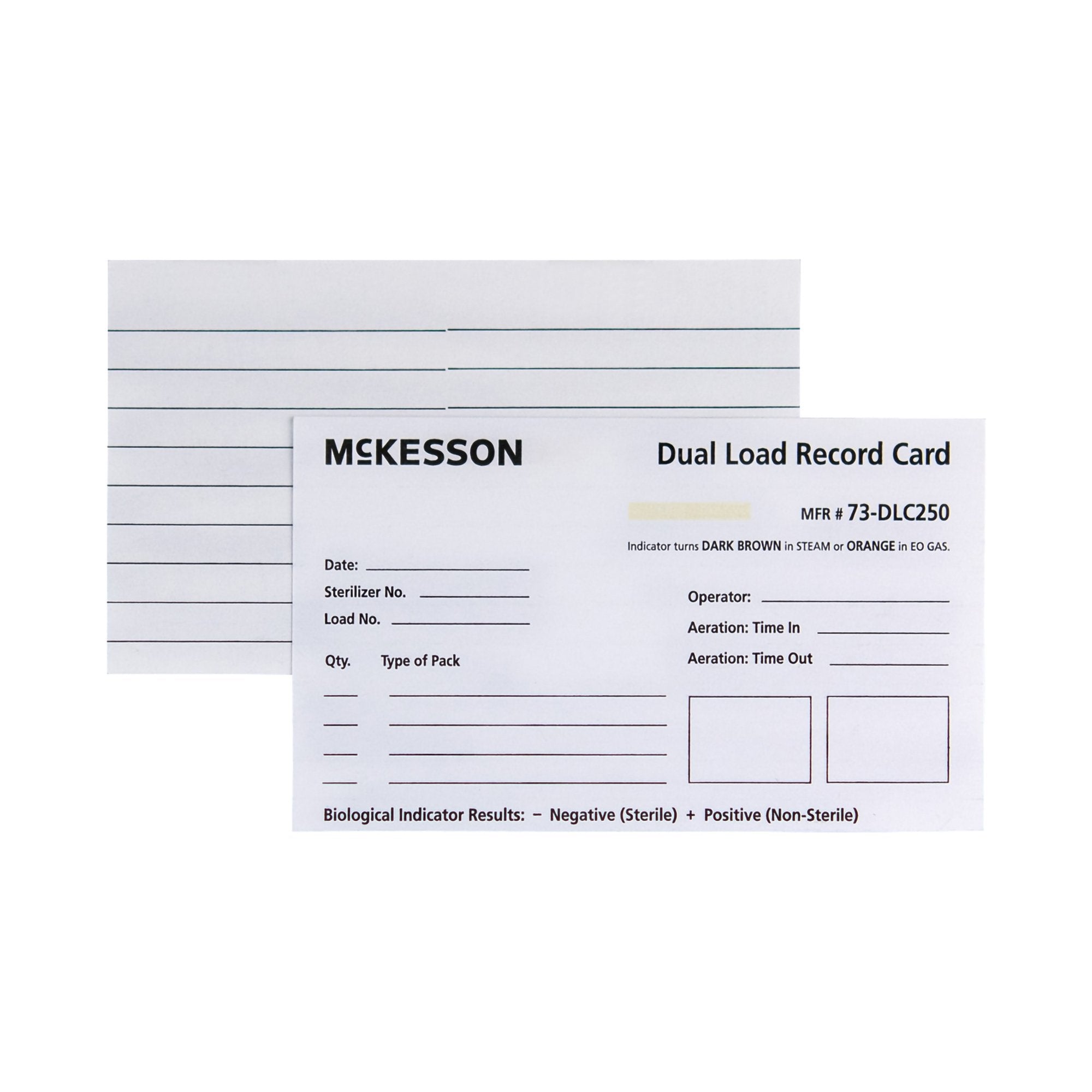 McKesson Sterilization Record Card 73-DLC250