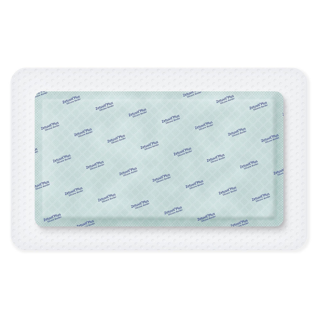 Zetuvit® Plus Silicone Border Super Absorbent Dressing, 6 x 10 Inch 413904