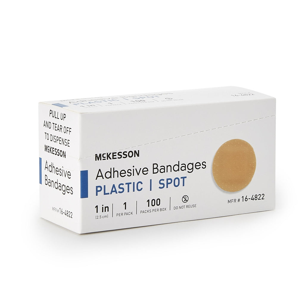 McKesson Round Tan Adhesive Spot Bandage, 1 Inch 16-4822