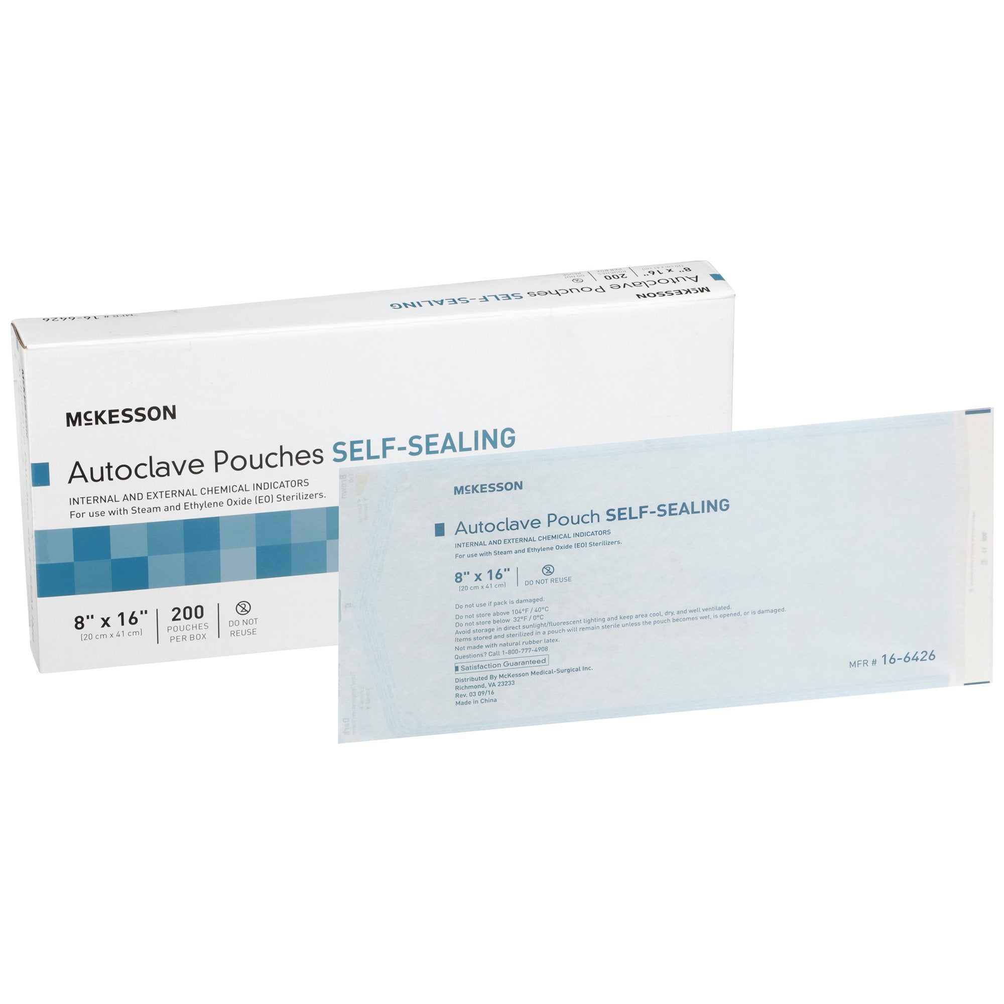 McKesson Sterilization Pouch, 8 x 16 Inch 16-6426