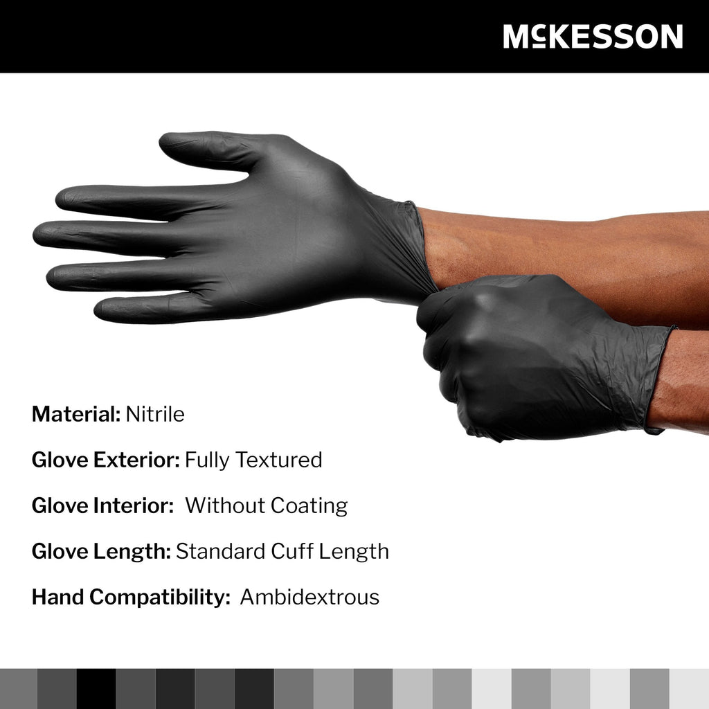 McKesson Confiderm® LDC Nitrile Exam Glove, Large, Black 14-6N56C