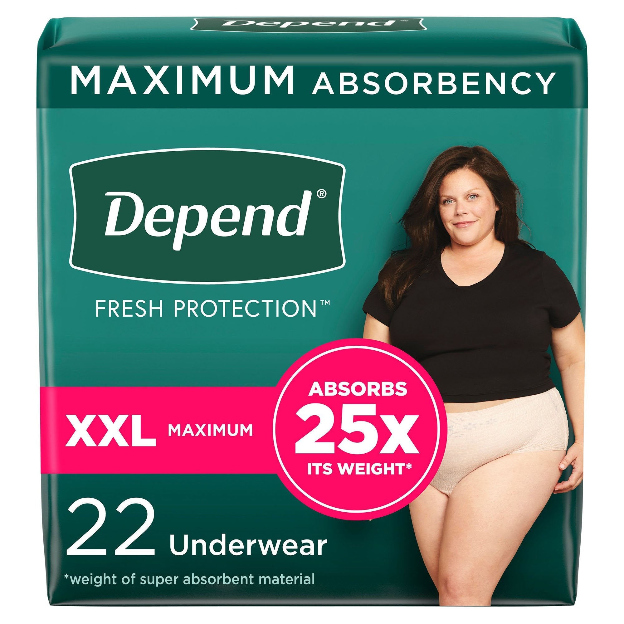 Depend® Fresh Protection™ Women's Maximum Absorbency Underwear, 2X-Large 53306
