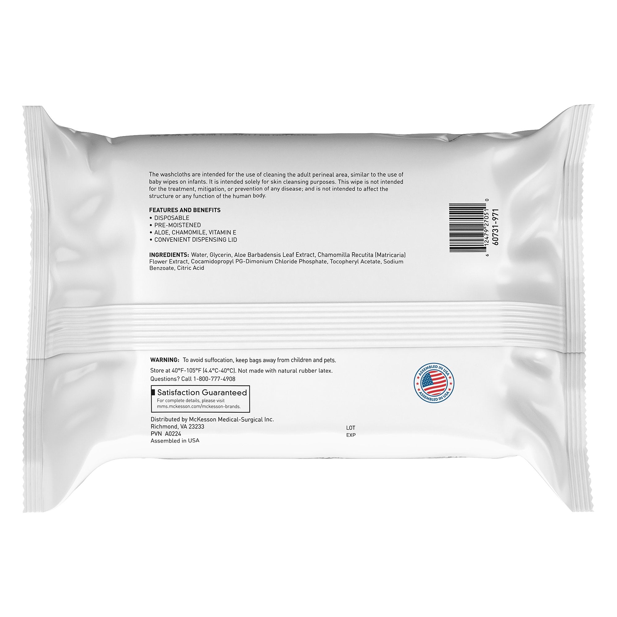 McKesson Fragrance Free Washcloths, 96 ct. WPWU96
