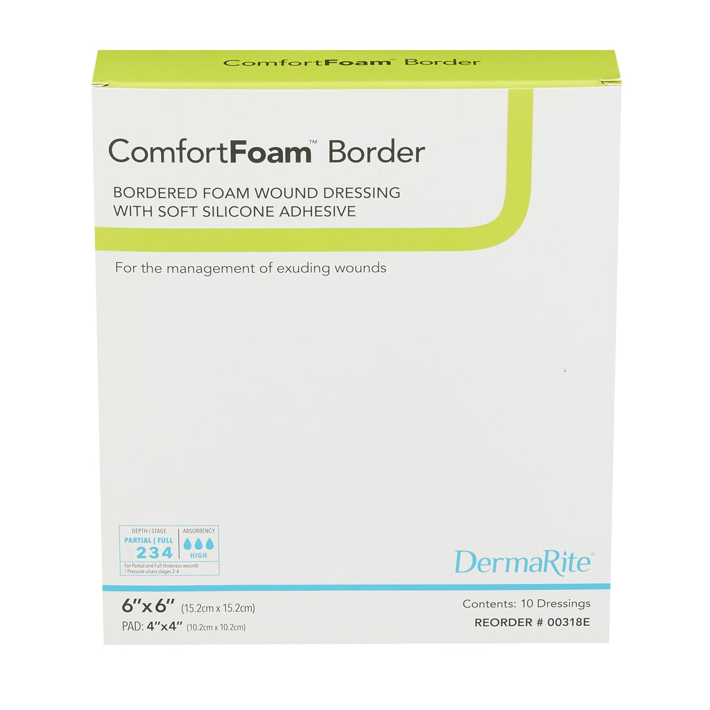 ComfortFoam™ Silicone Adhesive without Border Silicone Foam Dressing, 4 x 4 Inch 00315E