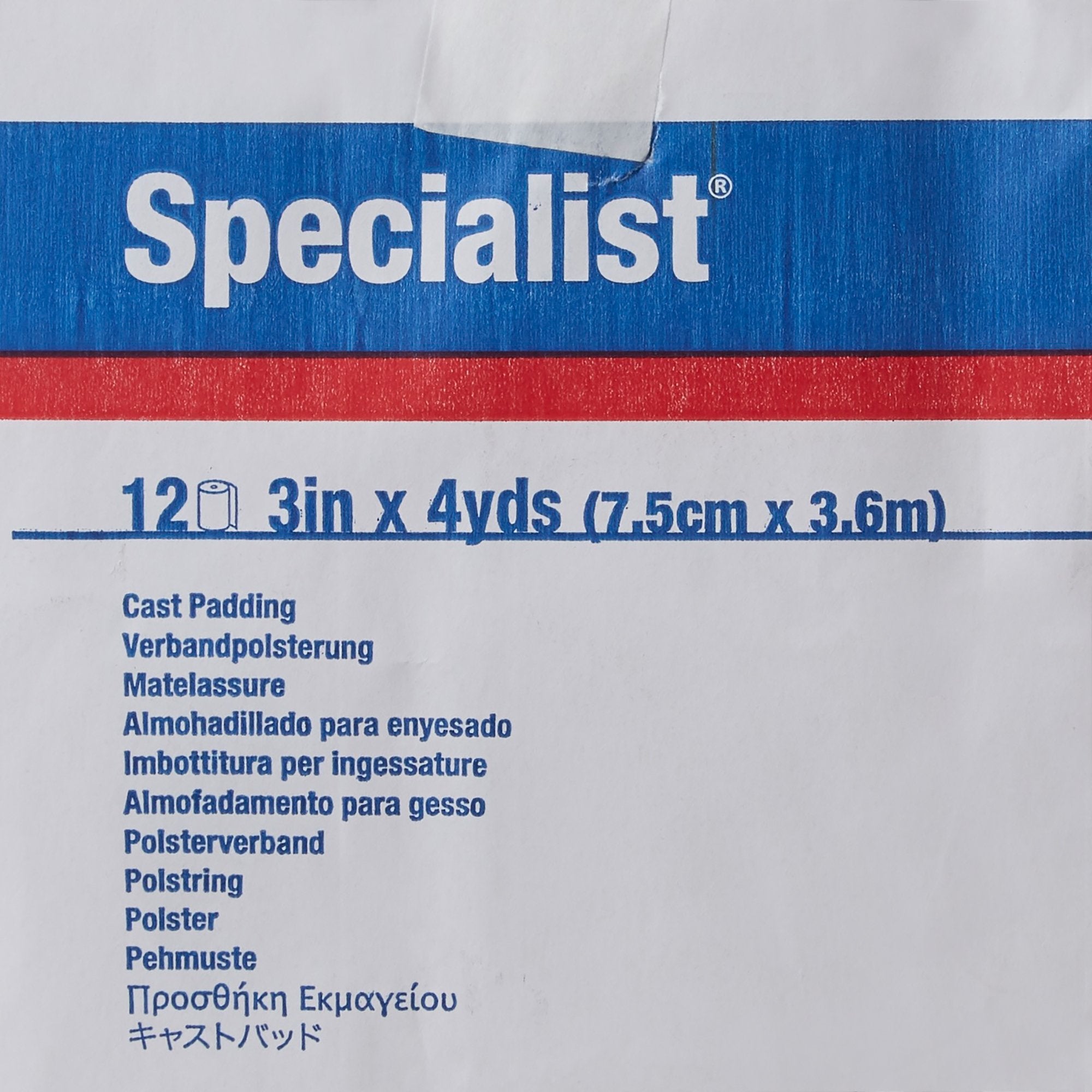Specialist® White Cotton / Rayon Undercast Cast Padding, 3 Inch x 4 Yard 9043