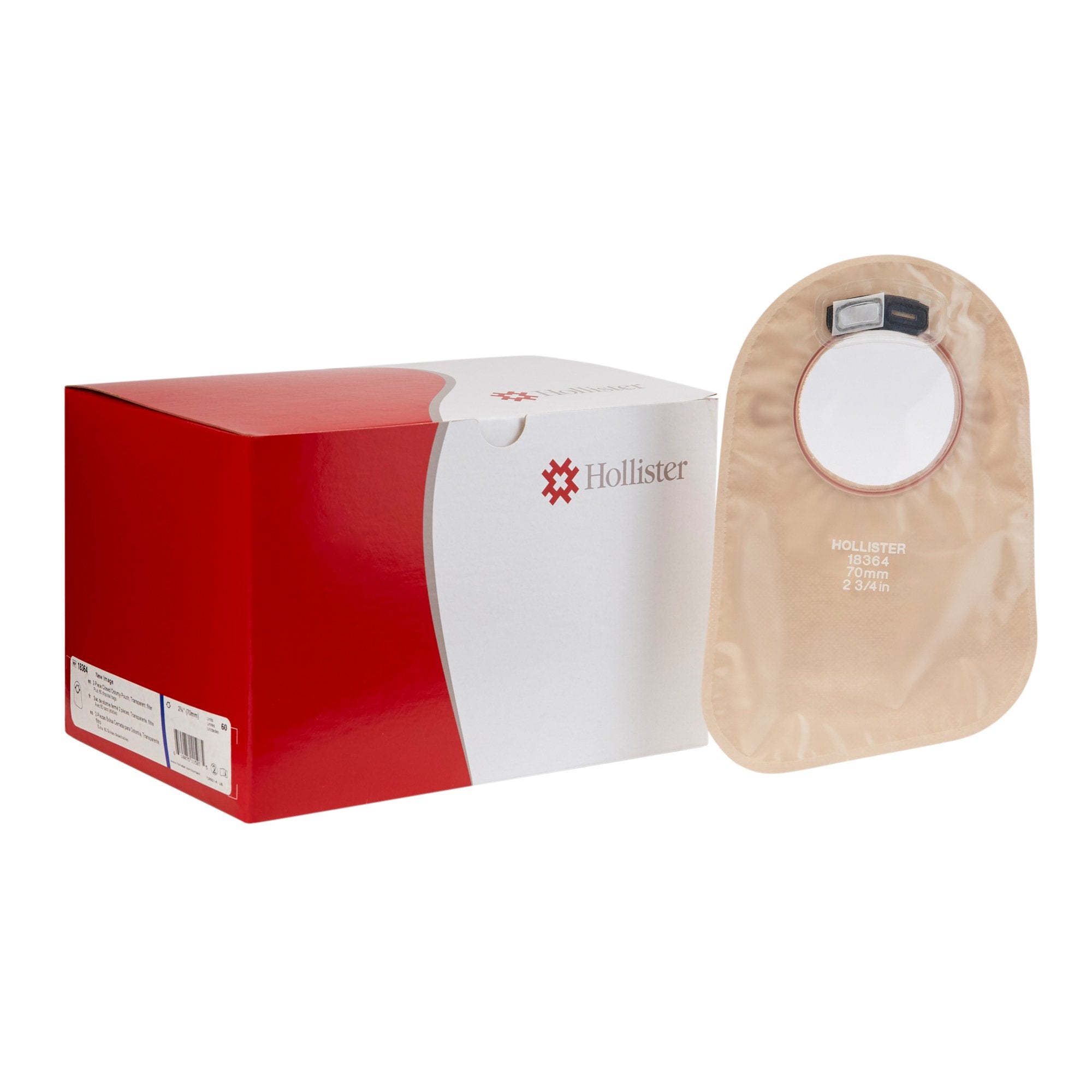 New Image™ 2-Piece Transparent Ostomy Pouch, Pre-cut to Fit 70 mm Stomas, Blue 18364