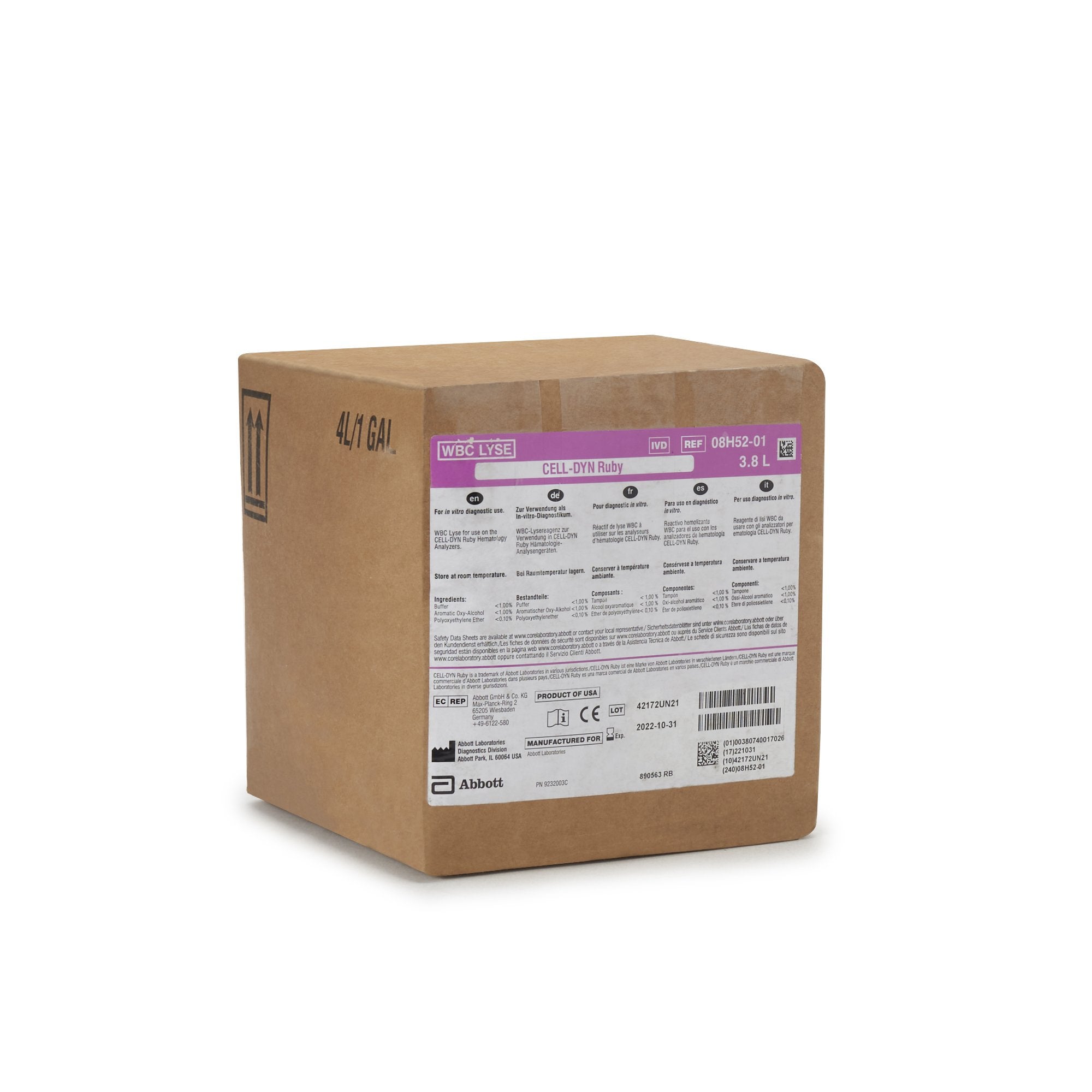 Cell-Dyn® Reagent for use with Cell-Dyn Ruby Hematology Analyzer, WBC Lyse test 08H5201