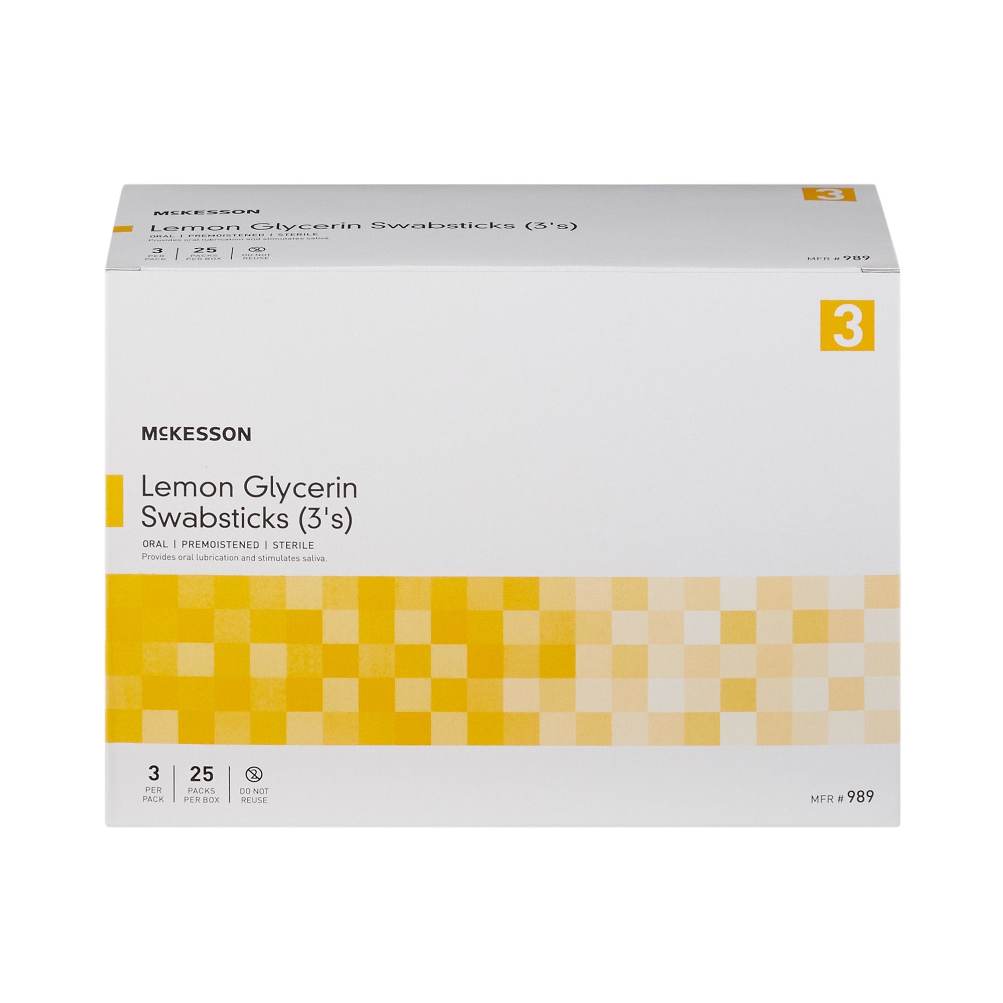 McKesson Oral Swabstick, Lemon Glycerin, Sterile 989