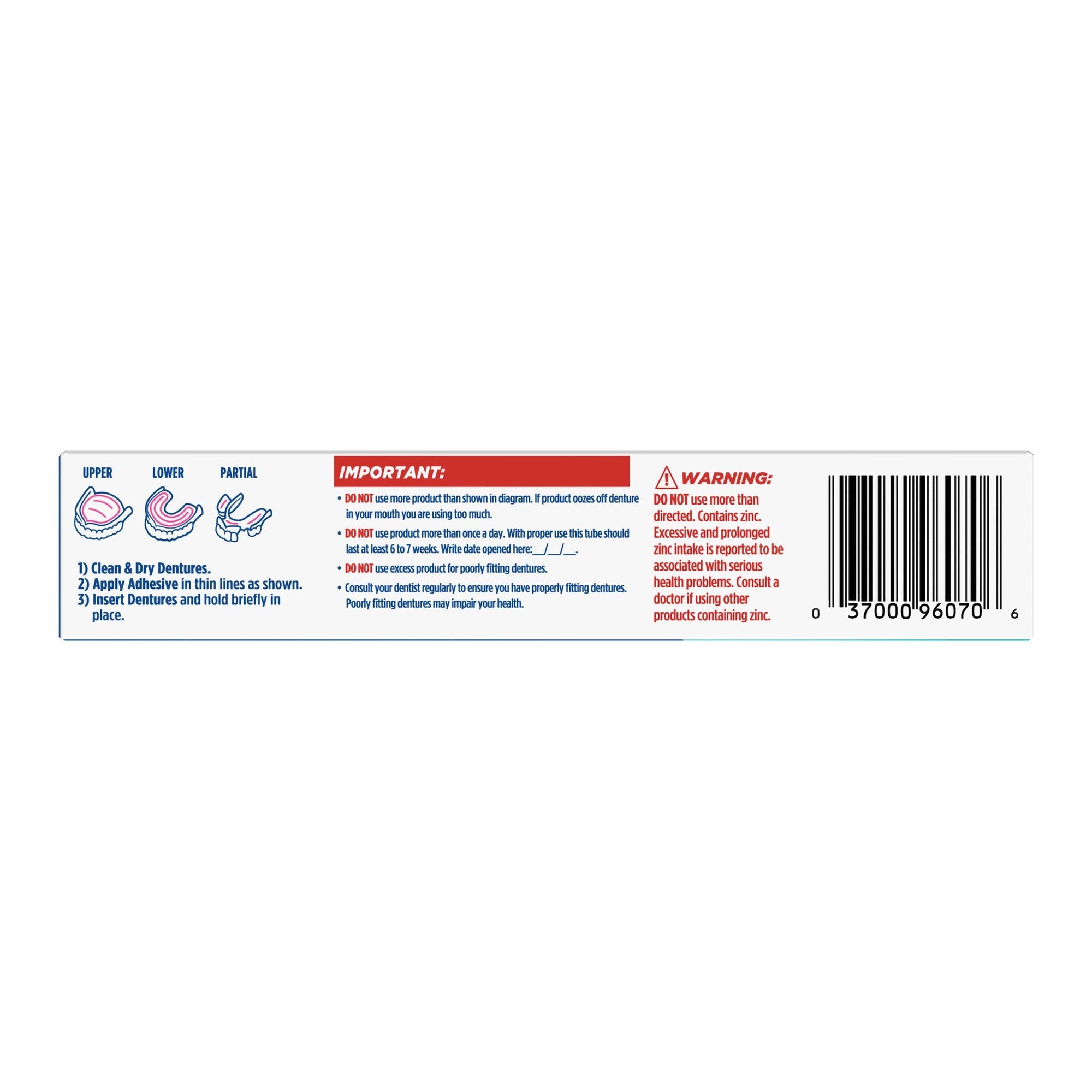 Fixodent Plus Denture Adhesive Cream Breath Bacteria Guard 03700096070
