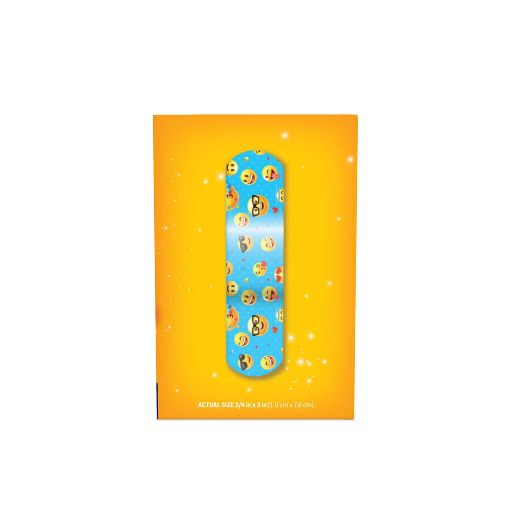 American® White Cross First Aid Emojis Kid Design Adhesive Strip, ¾ x 3 Inch 15606