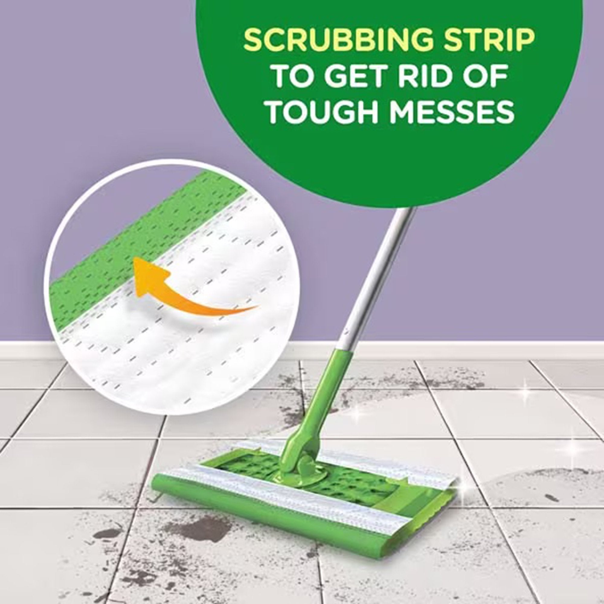 Saturated Wet Mop Pad Swiffer® Wet Bound Edge White Cloth Disposable PGC08622