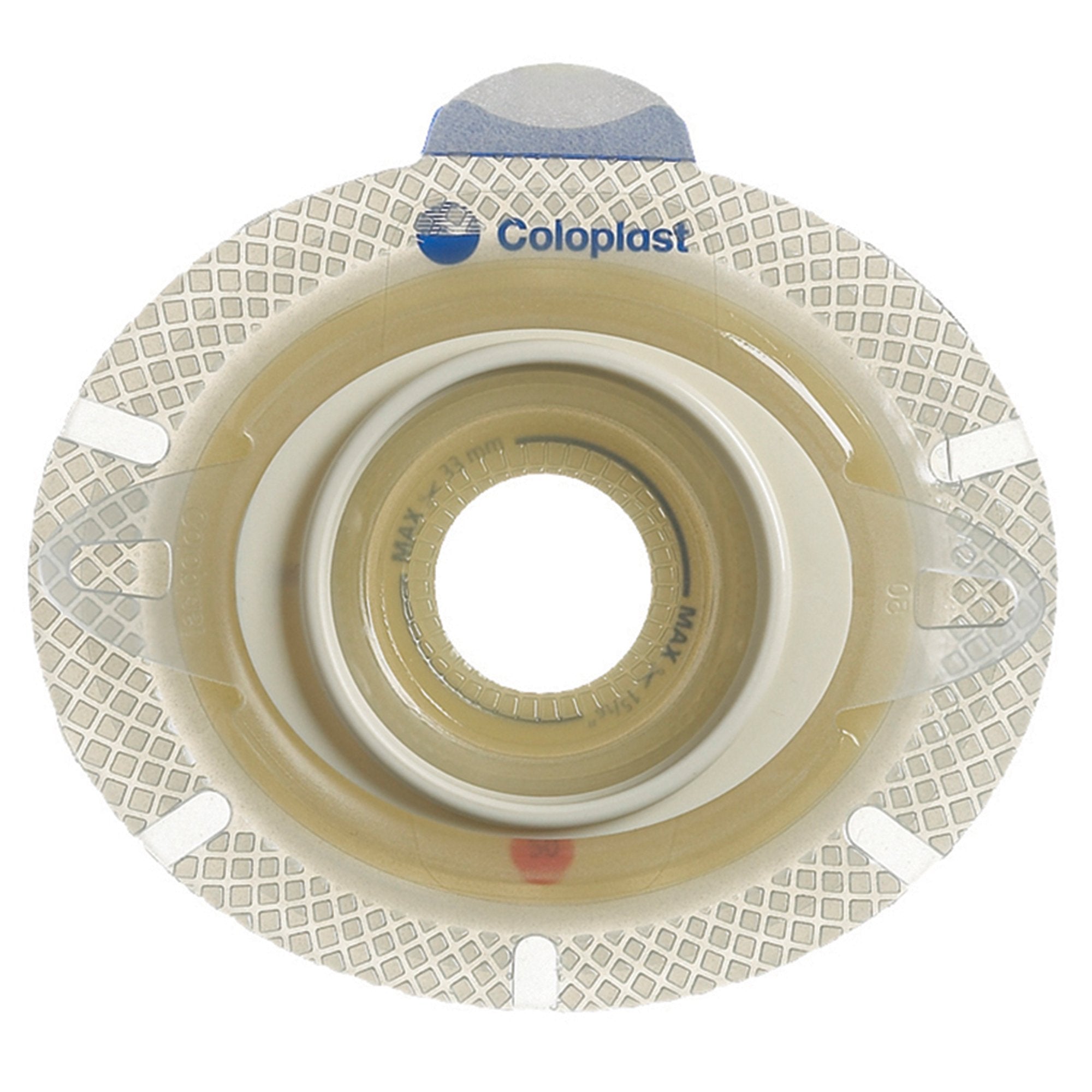 SenSura® Click Xpro Ostomy Barrier, Trim to Fit 10 – 55 mm Stomas, Blue Match 10035
