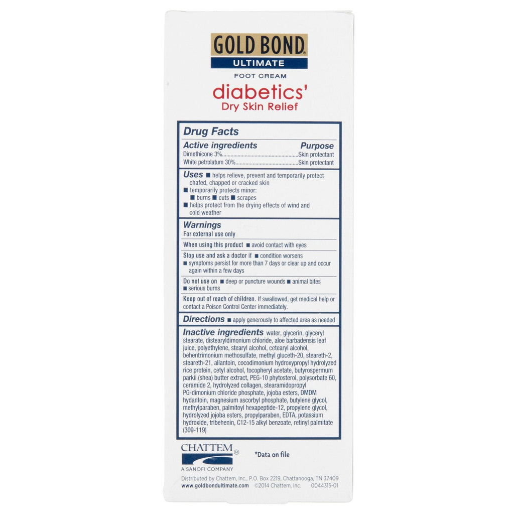Foot Moisturizer Gold Bond® Medicated Diabetics' 3.4 oz. Tube Unscented Cream 04116705400