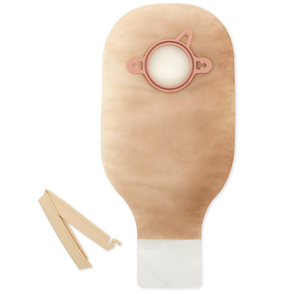 New Image™ Transparent Colostomy Pouch, Pre-cut to Fit 57 mm Stomas, Red Match 18103