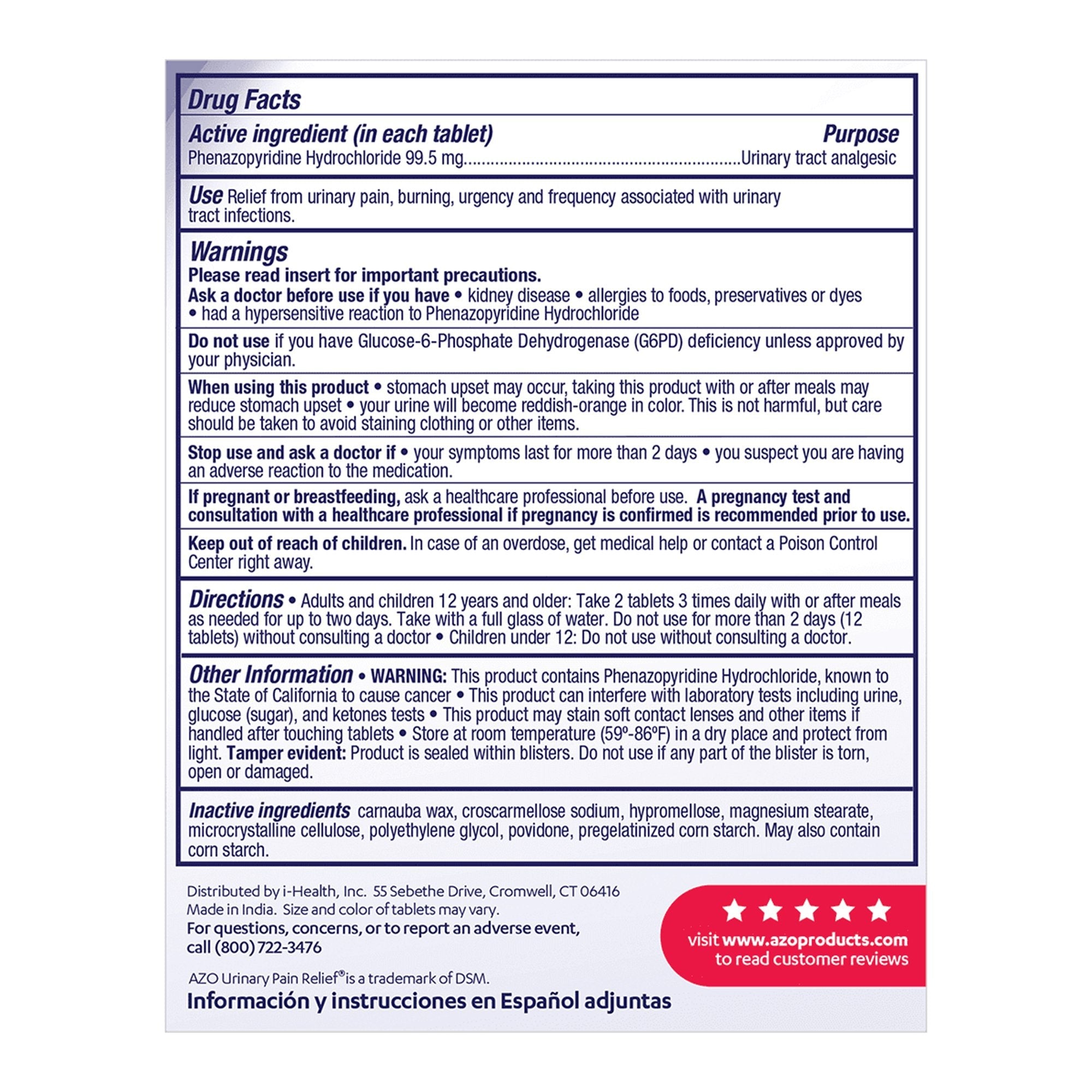 AZO® Maximum Strength Phenazopyridine Urinary Pain Relief 78765112253