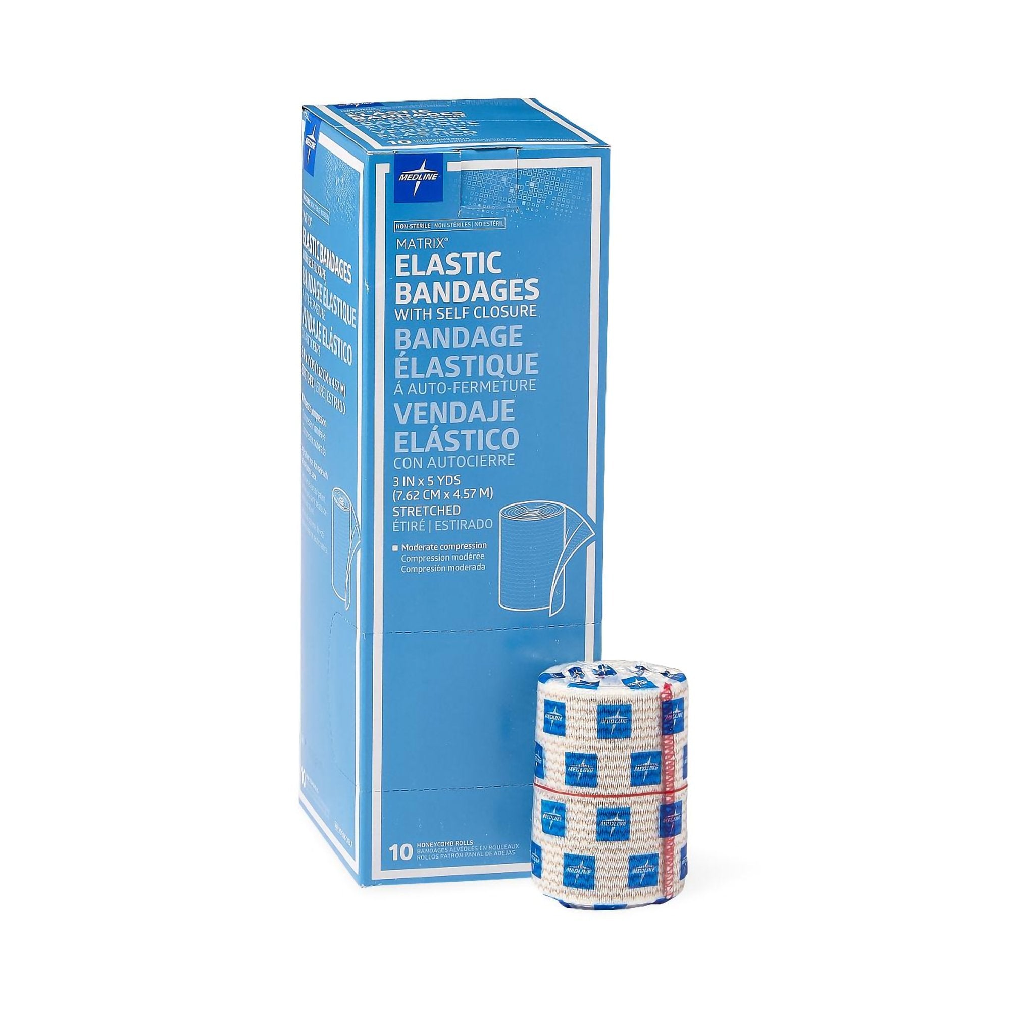 Matrix Double Hook and Loop Closure Elastic Bandage, 3 Inch x 5 Yard MDS087003LF